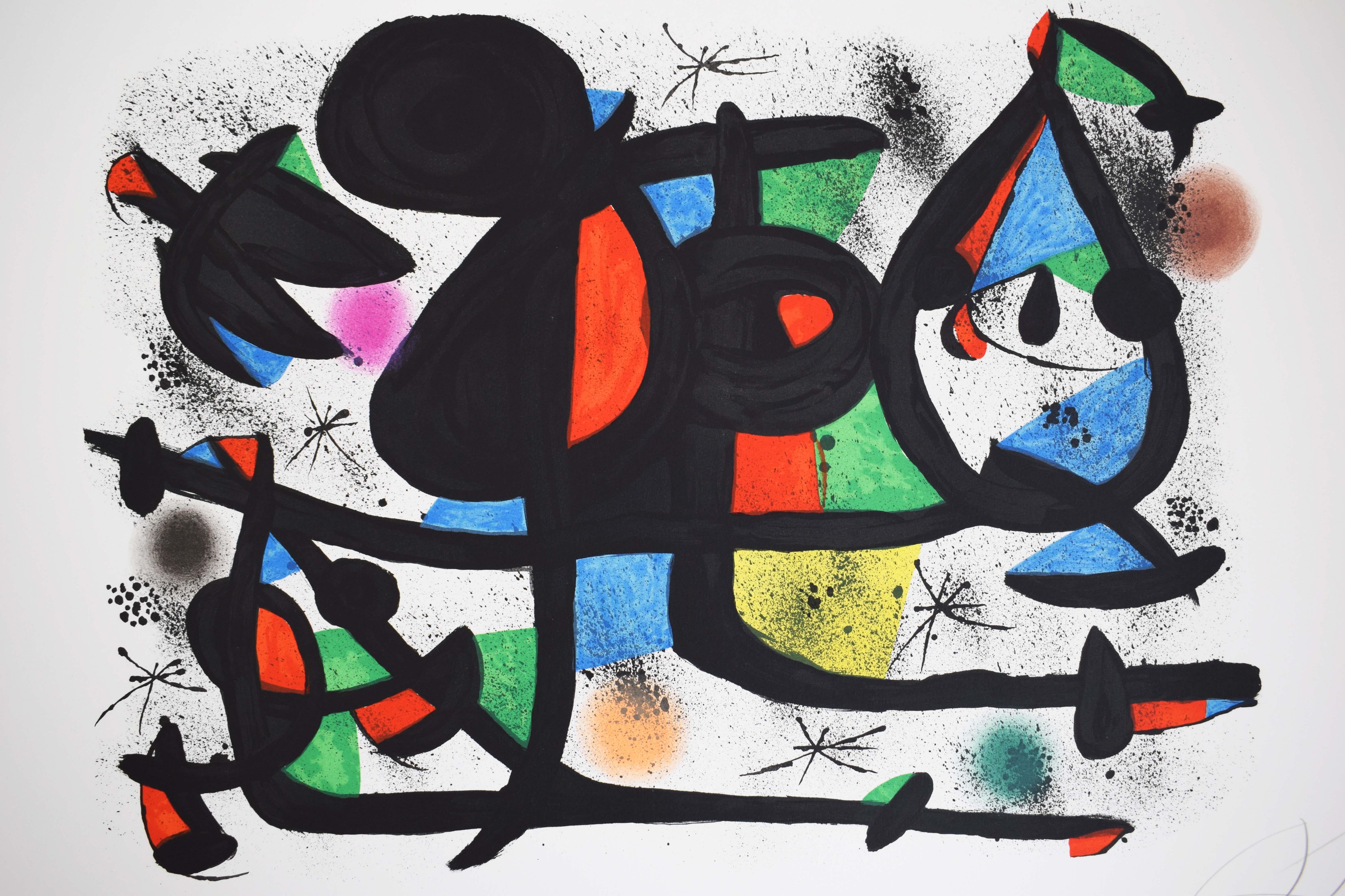 Joan Miró Abstract Print - The Lover’s Sled, from: Allegro Vivace - Spanish Surrealism Musical Inspiration
