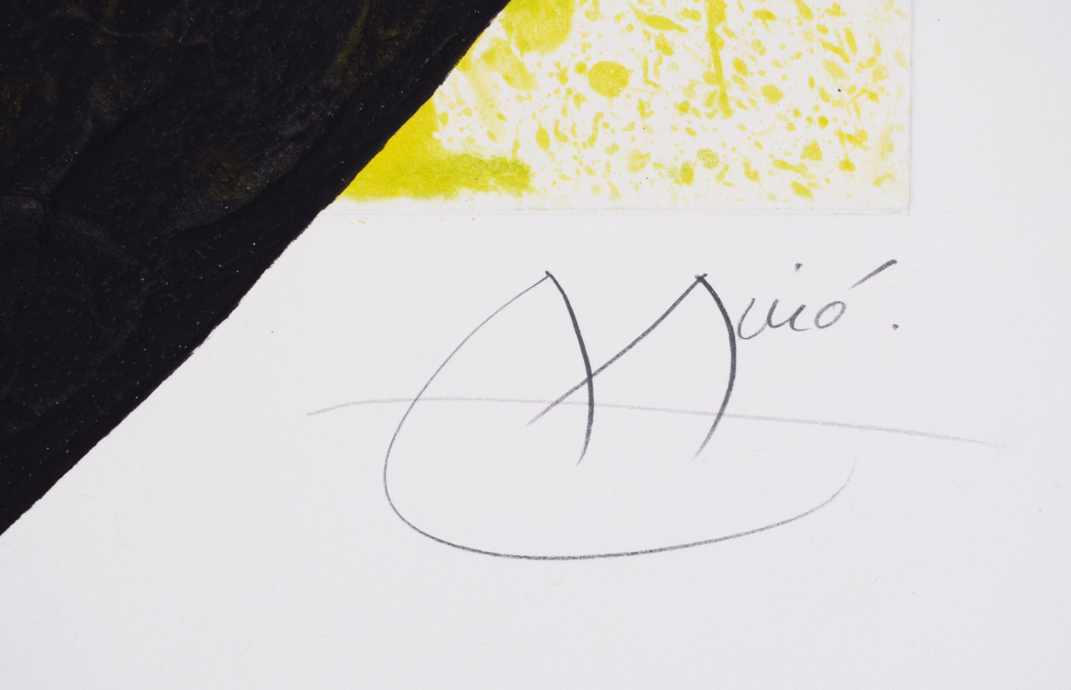 The Octopus Hunter - Spanish Surrealism - Green Abstract Print by Joan Miró