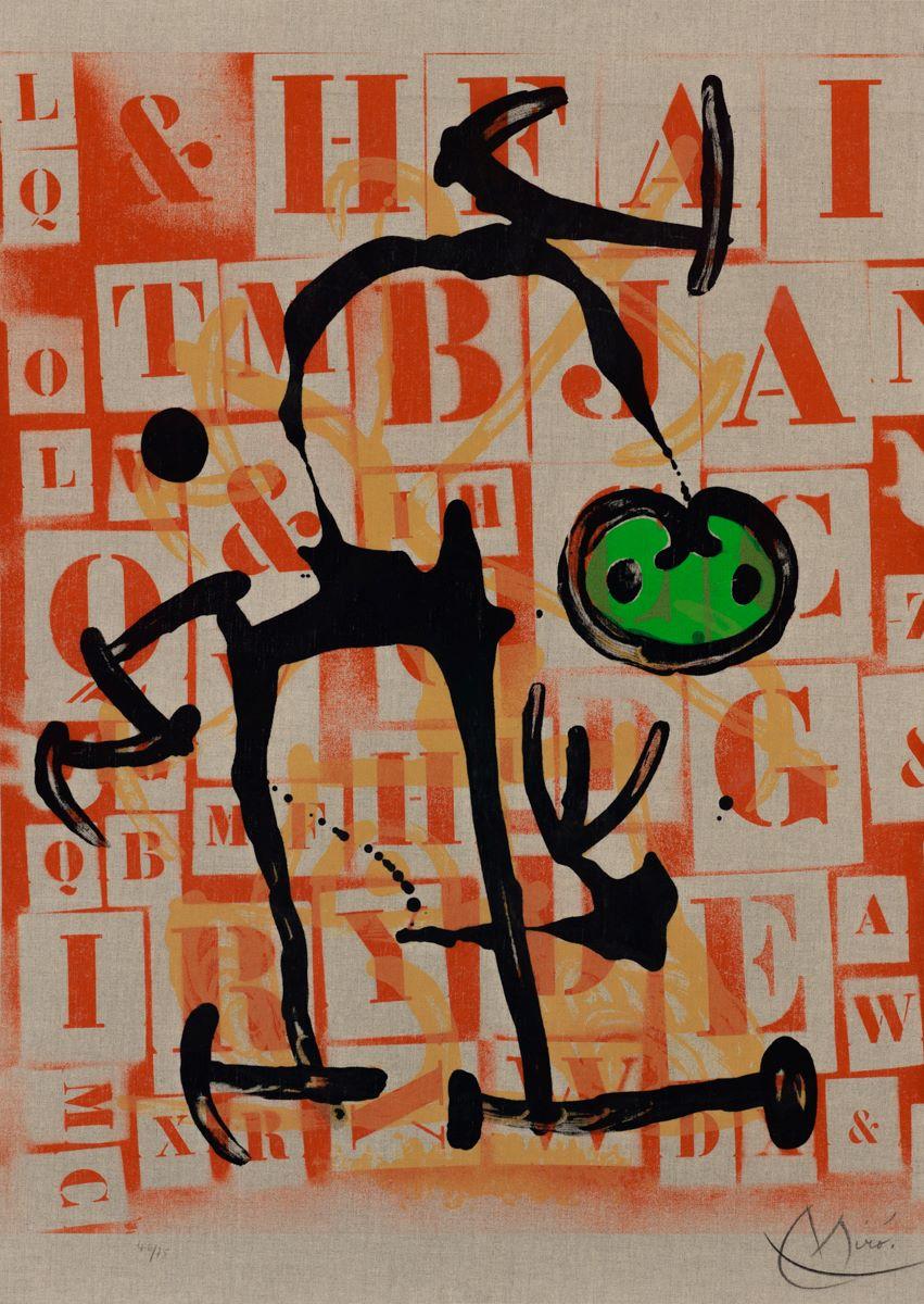 Joan Miró Abstract Print – The Scholar - Green, 1969 (M.547)