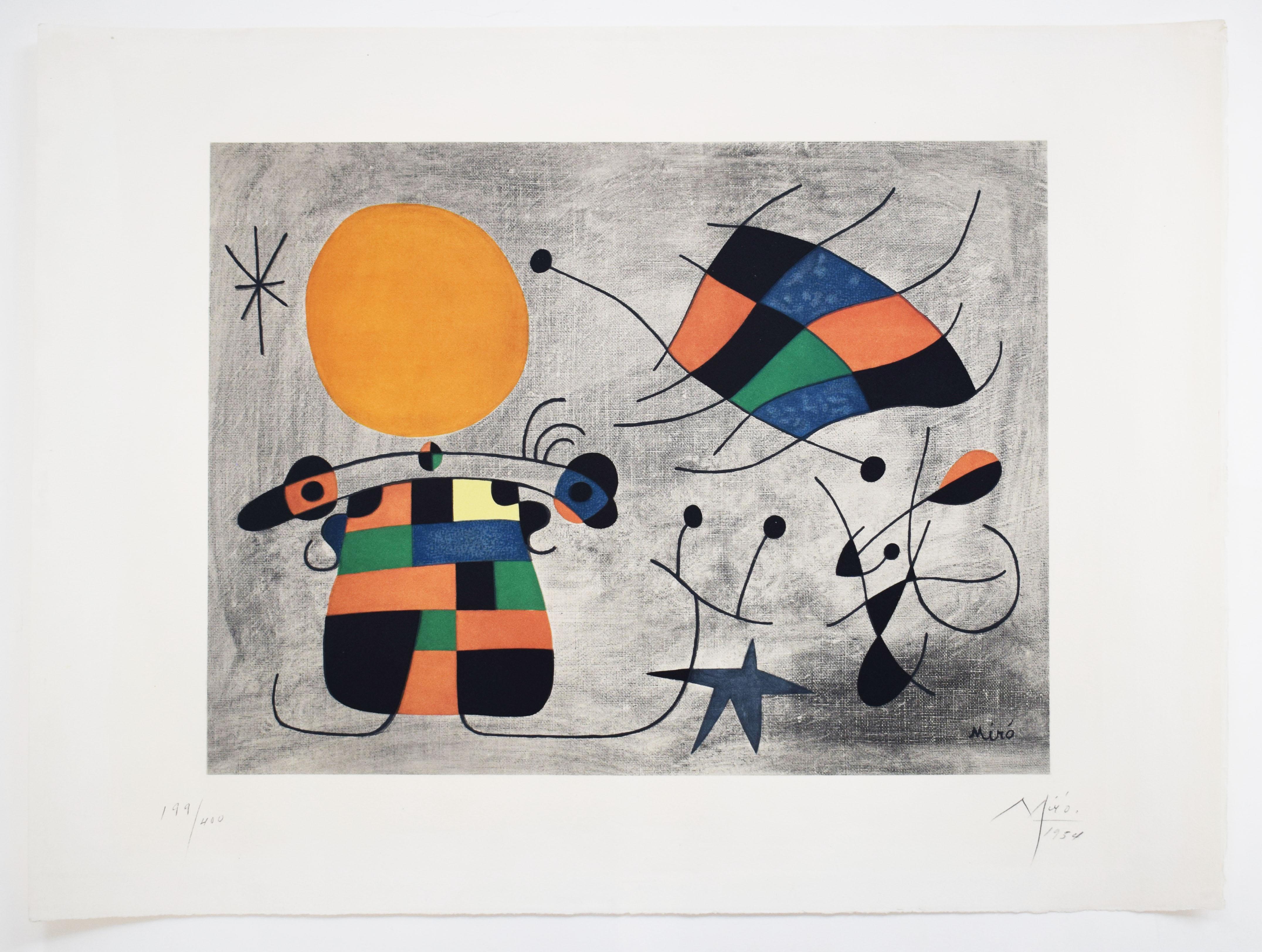 The Smile with Flaming Wings - Surrealism Spanish 1954 - Print by Joan Miró