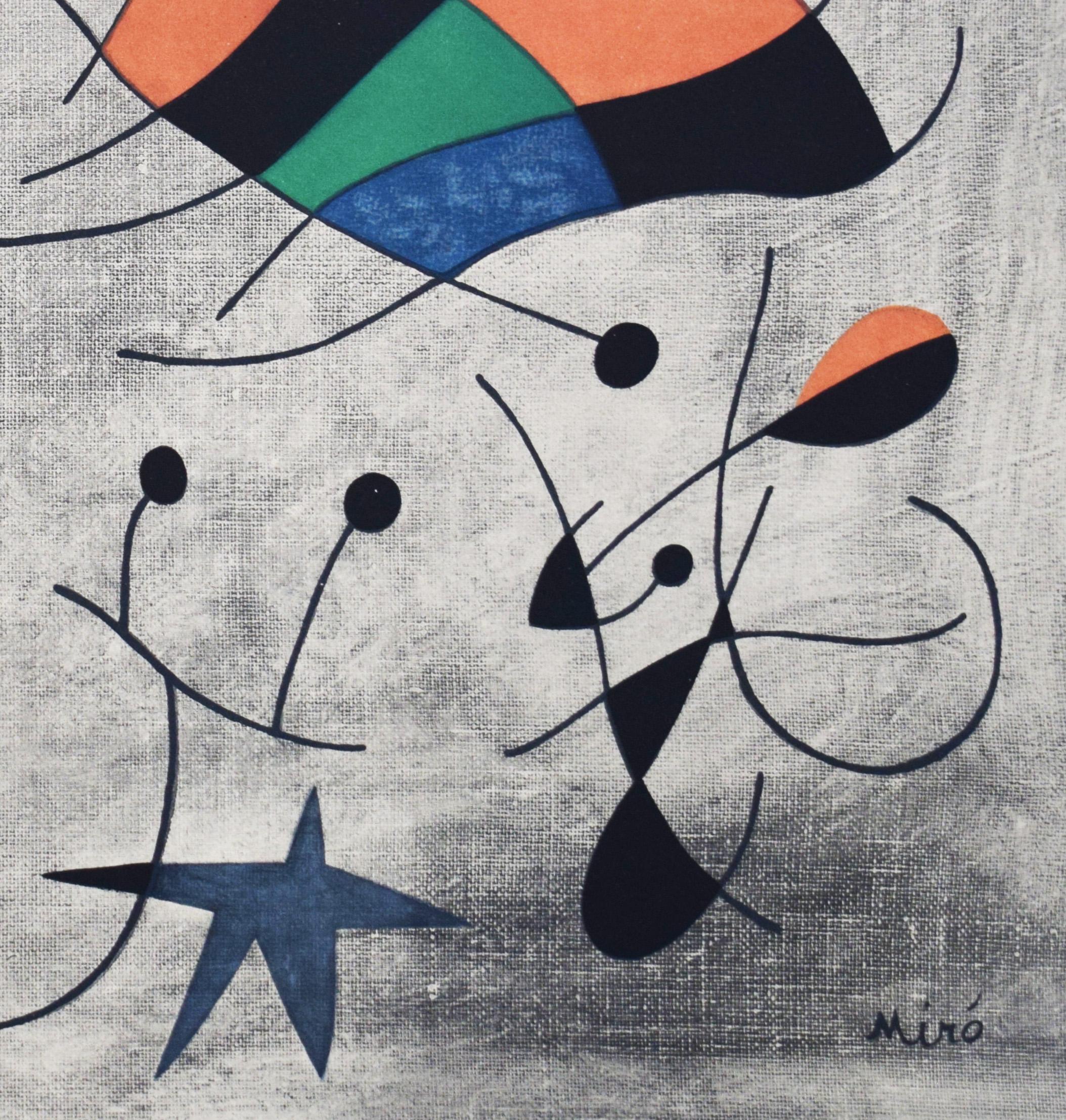 The Smile with Flaming Wings - Surrealism Spanish 1954 - Beige Abstract Print by Joan Miró