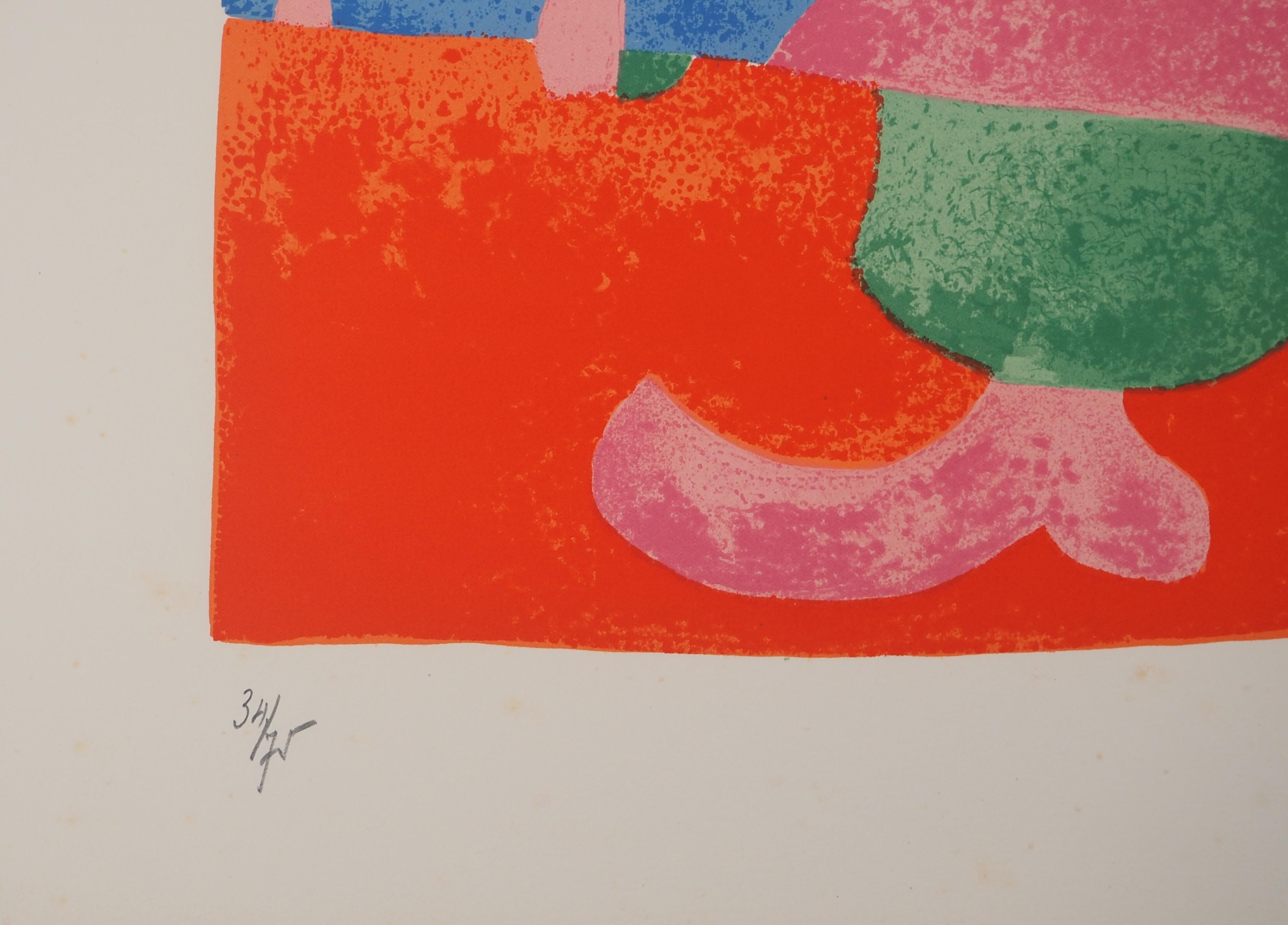 The Surrealist Animal, King Ubu - Original Lithograph (Maeght #414) - Orange Abstract Print by Joan Miró