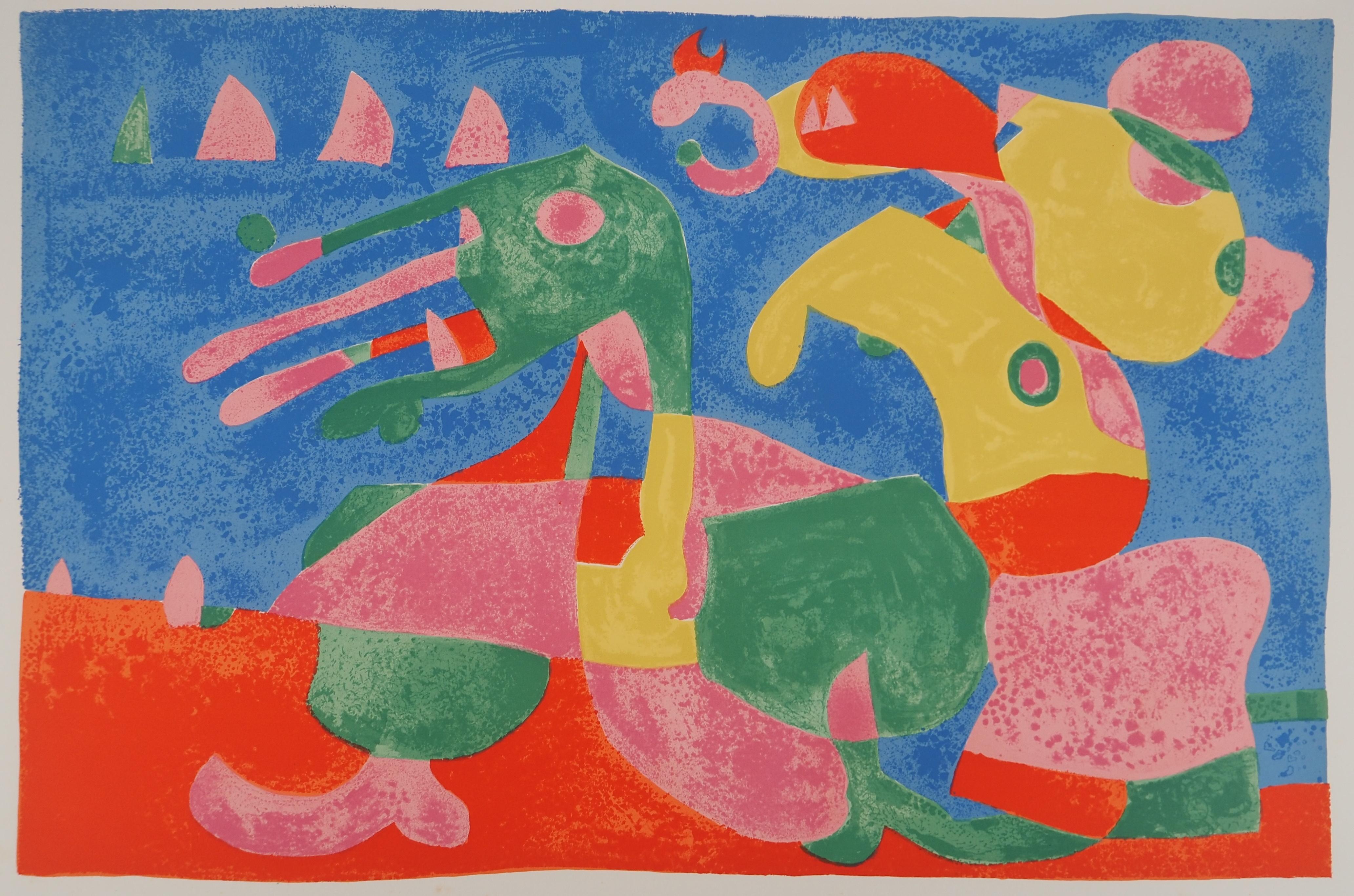 Joan Miró Abstract Print - The Surrealist Animal, King Ubu - Original Lithograph (Maeght #414)