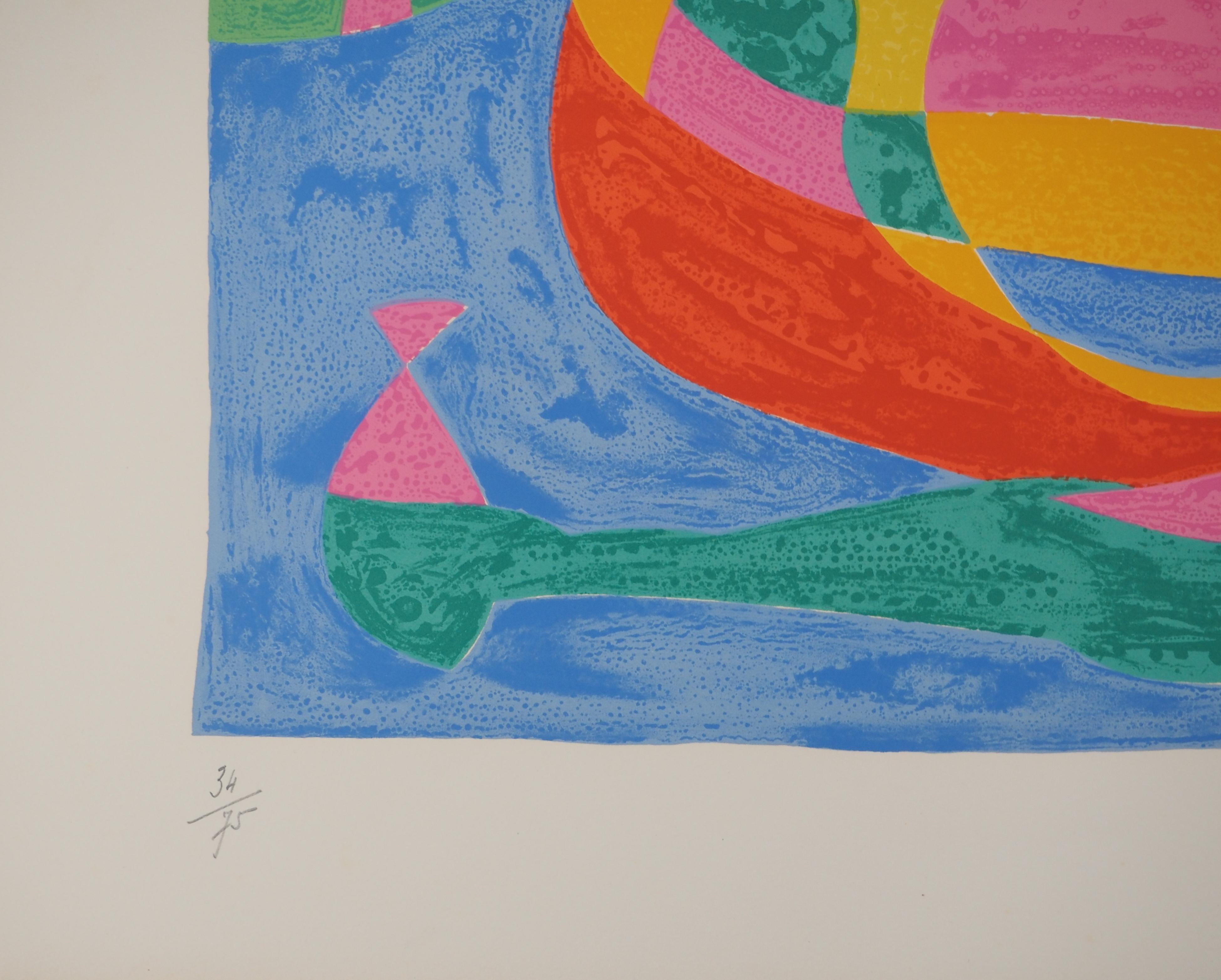Le bateau surréaliste, le roi Ubu - Lithographie originale (Mourlot #429) - Surréalisme Print par Joan Miró