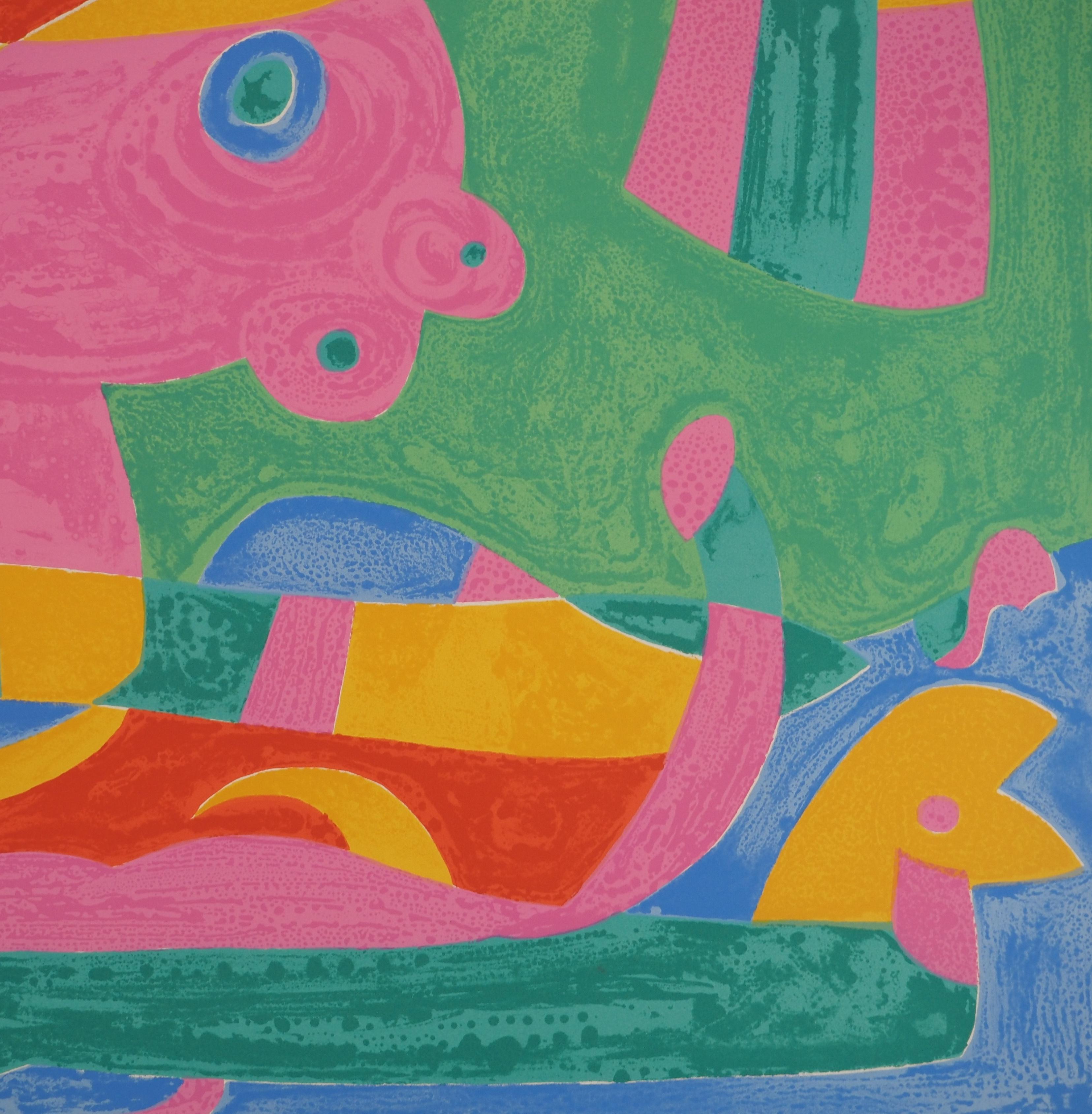 Le bateau surréaliste, le roi Ubu - Lithographie originale (Mourlot #429) - Bleu Abstract Print par Joan Miró