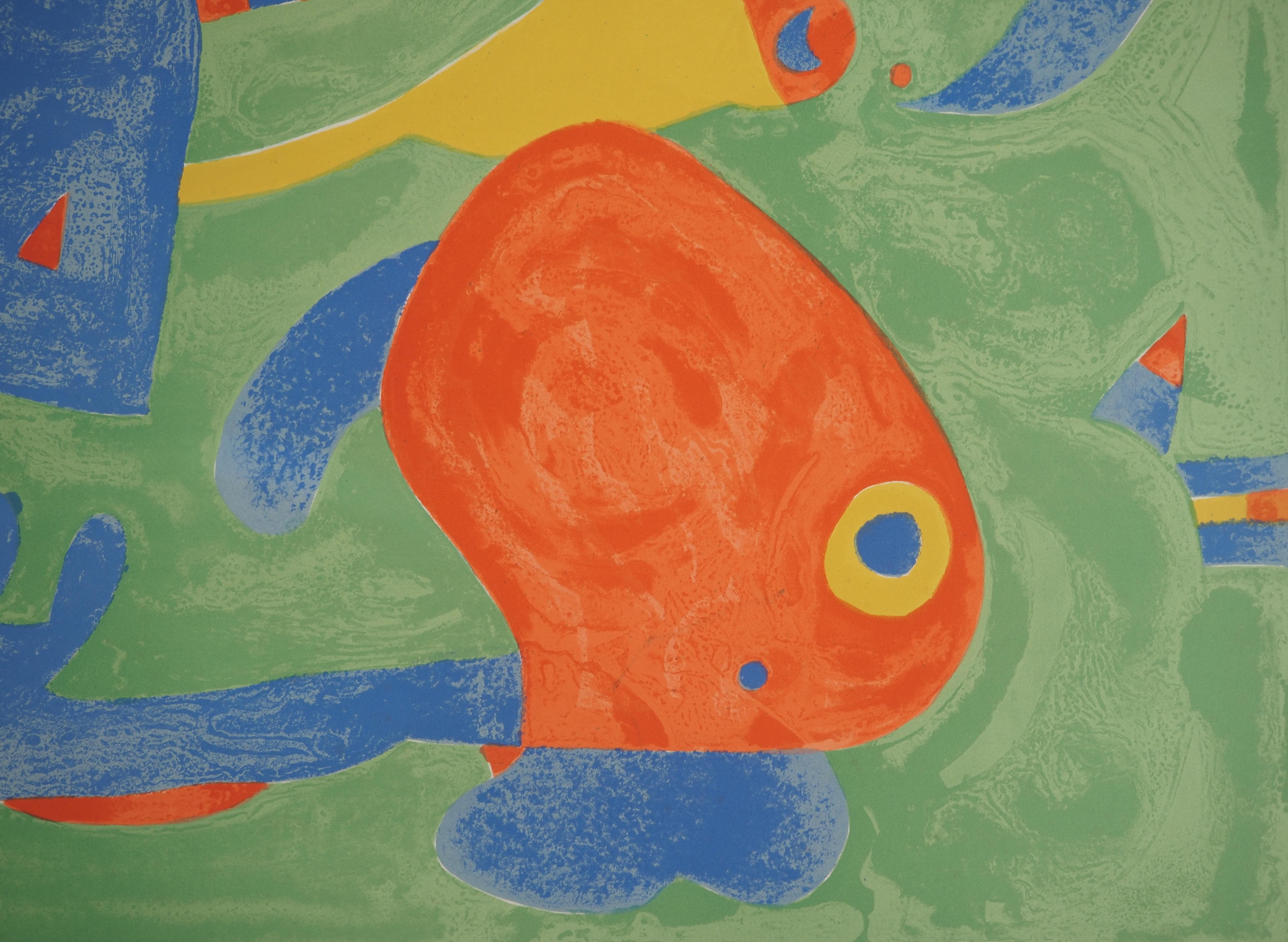 Le rêve surréaliste, le roi Ubu - Lithographie originale (Mourlot #426) - Gris Abstract Print par Joan Miró