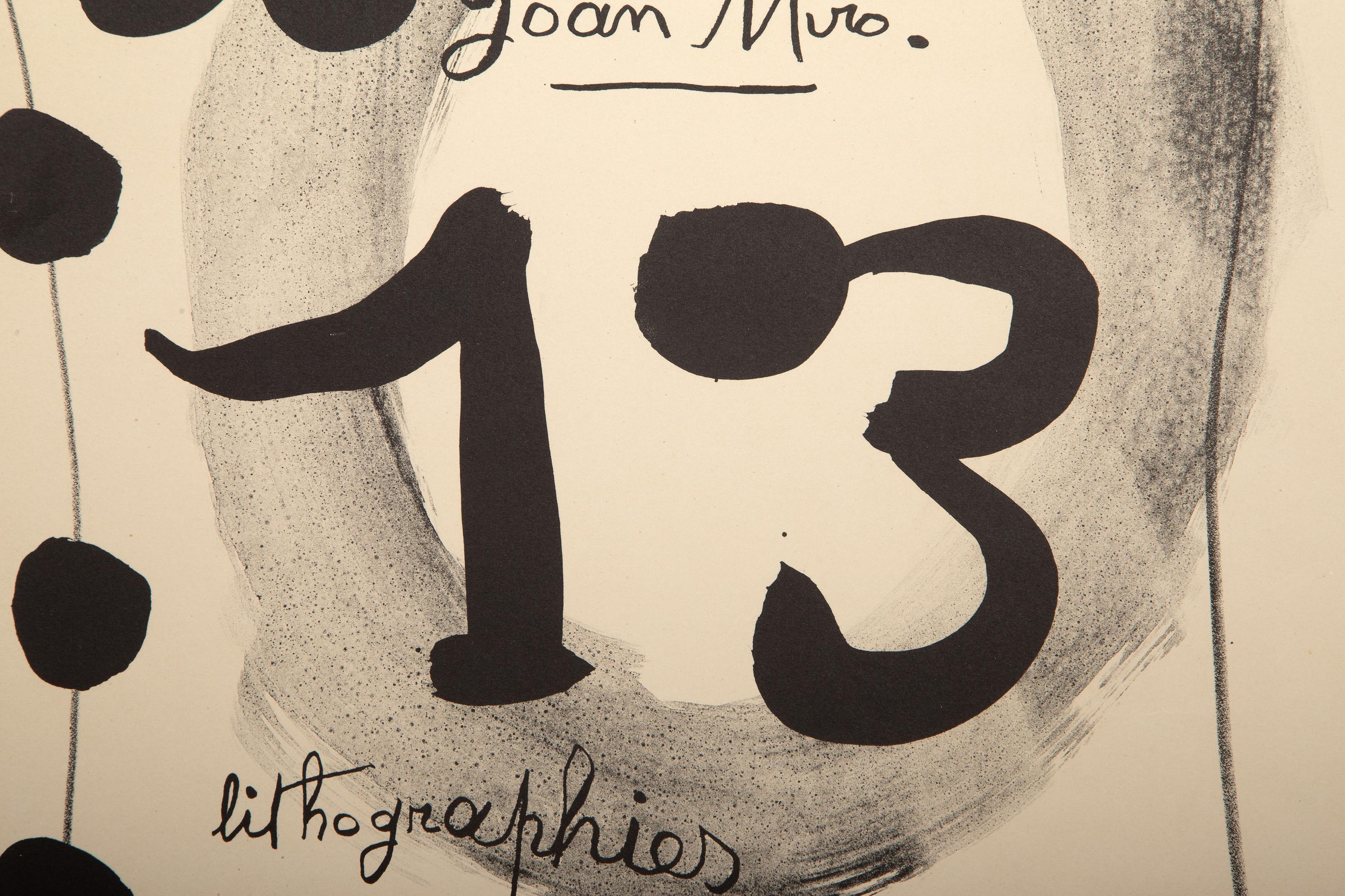 Title Page for Album 13, Lithograph by Joan Miro 1