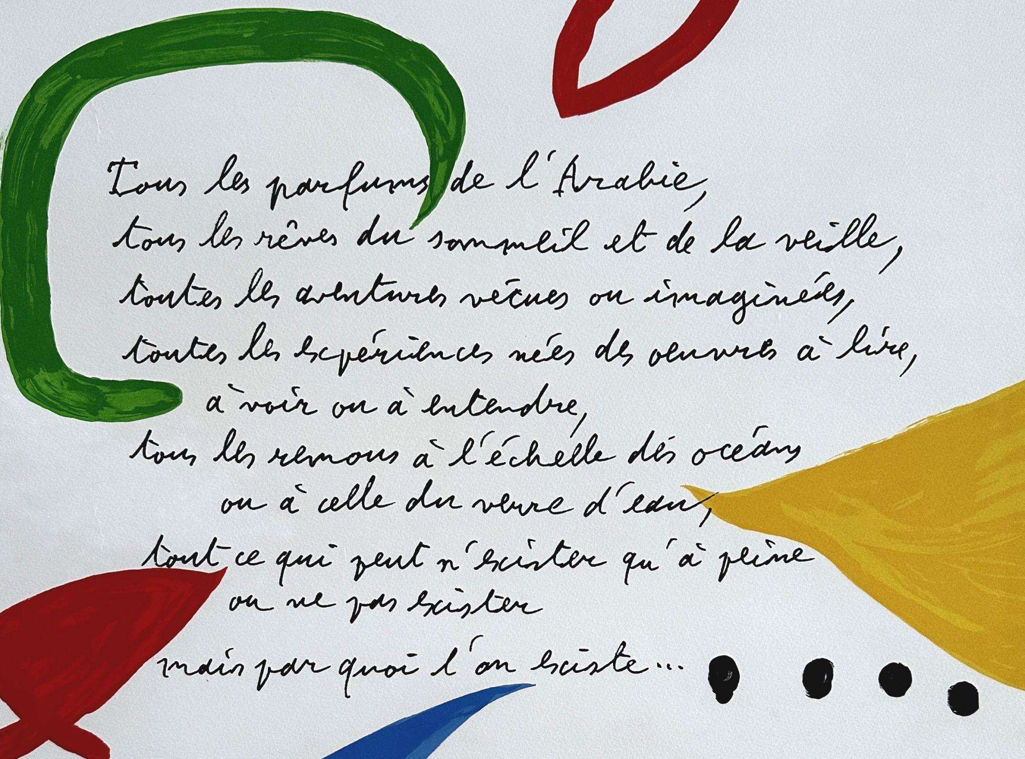 Tous Les Parfums - Firma impresa litografía original (Mourlot #902) - Print de Joan Miró