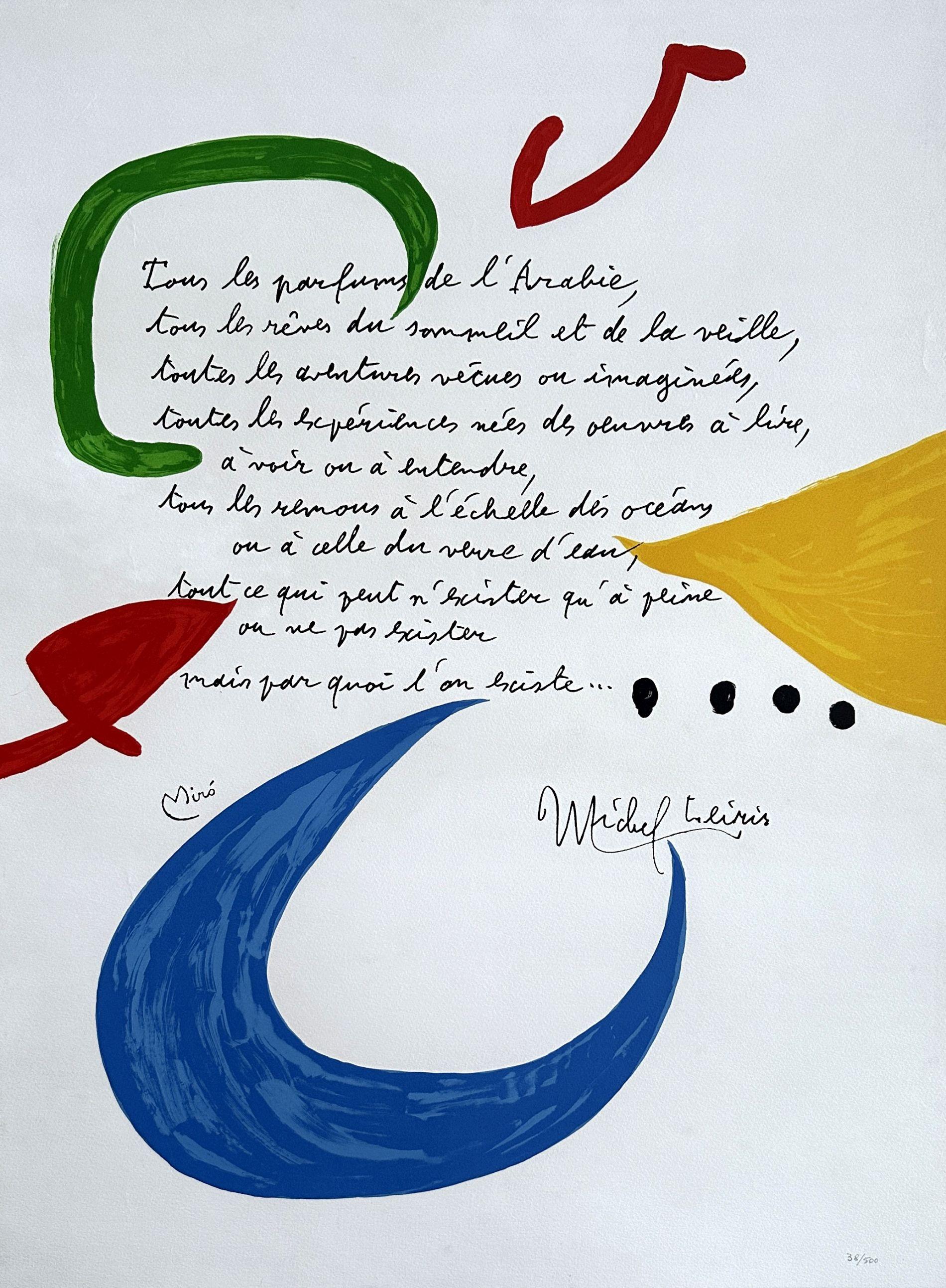 Abstract Print de Joan Miró - Tous Les Parfums - Firma impresa litografía original (Mourlot #902)