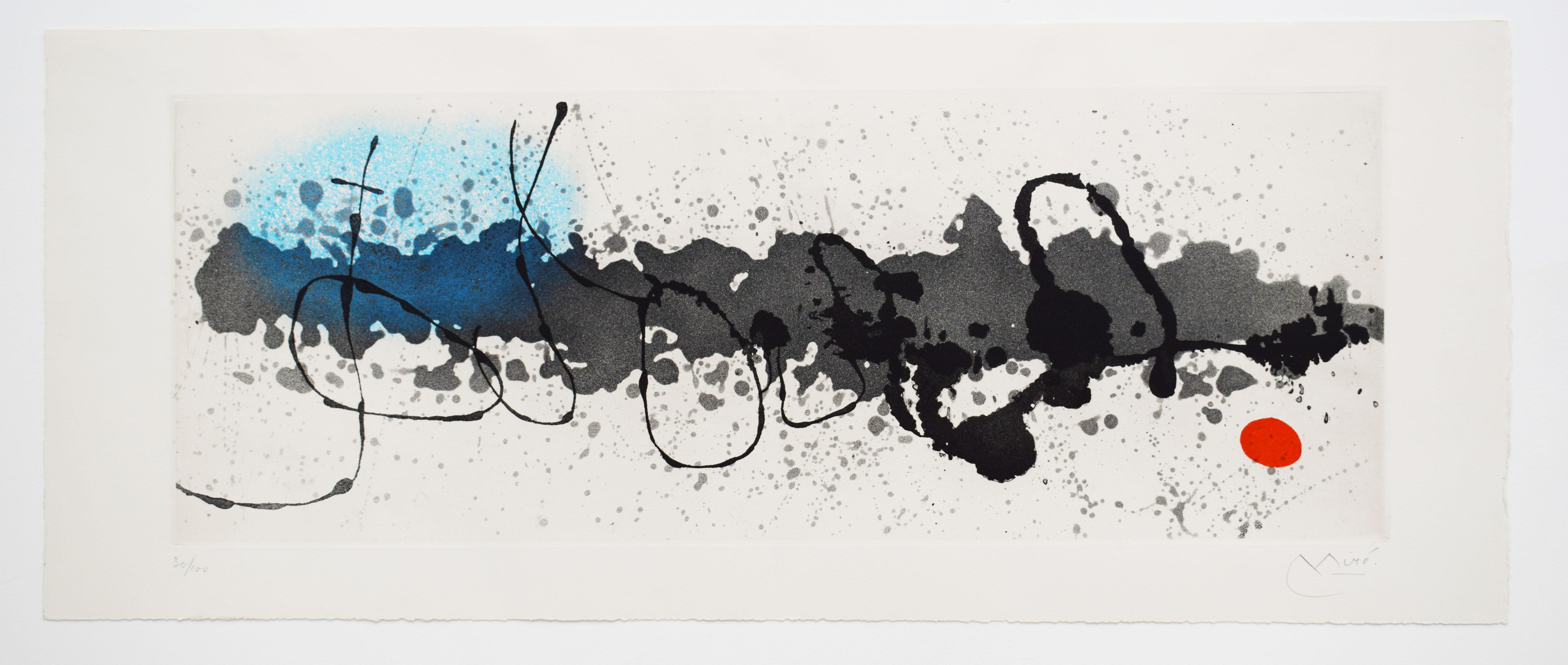 Trace sur l'eau - Surréalisme Eau abstraite espagnole - Print de Joan Miró