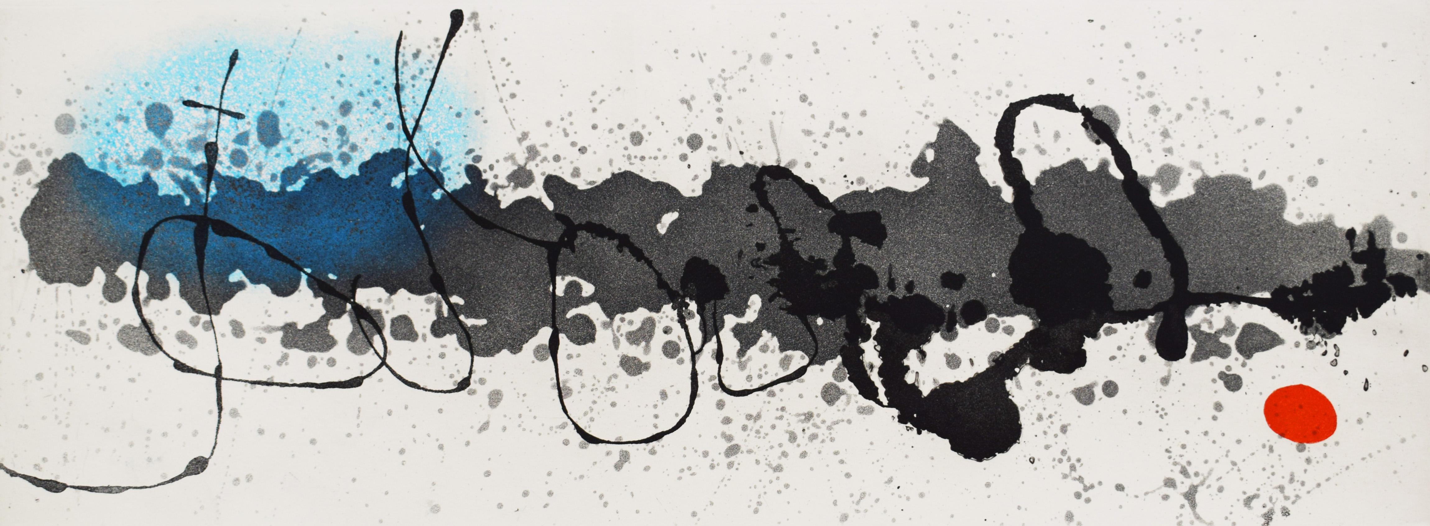 Abstract Print Joan Miró - Trace sur l'eau - Surréalisme Eau abstraite espagnole