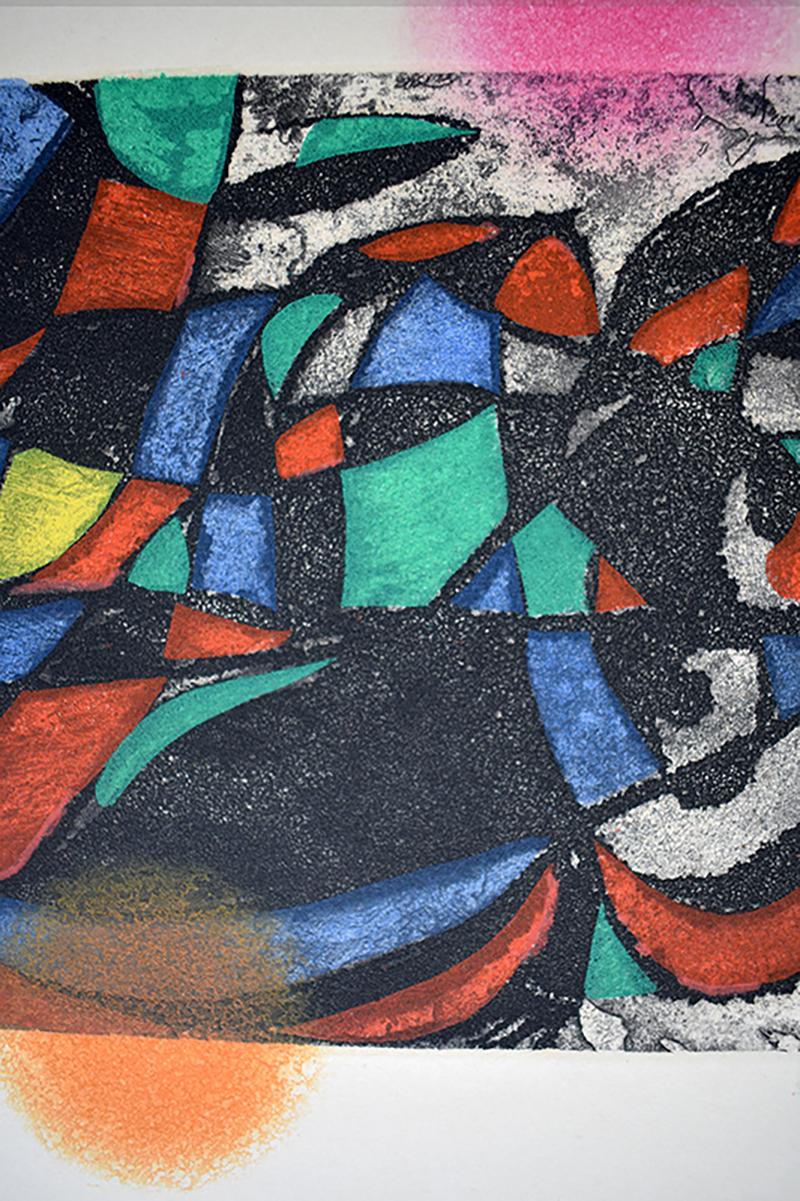 Harlekin der Dämmerung (Grau), Abstract Print, von Joan Miró