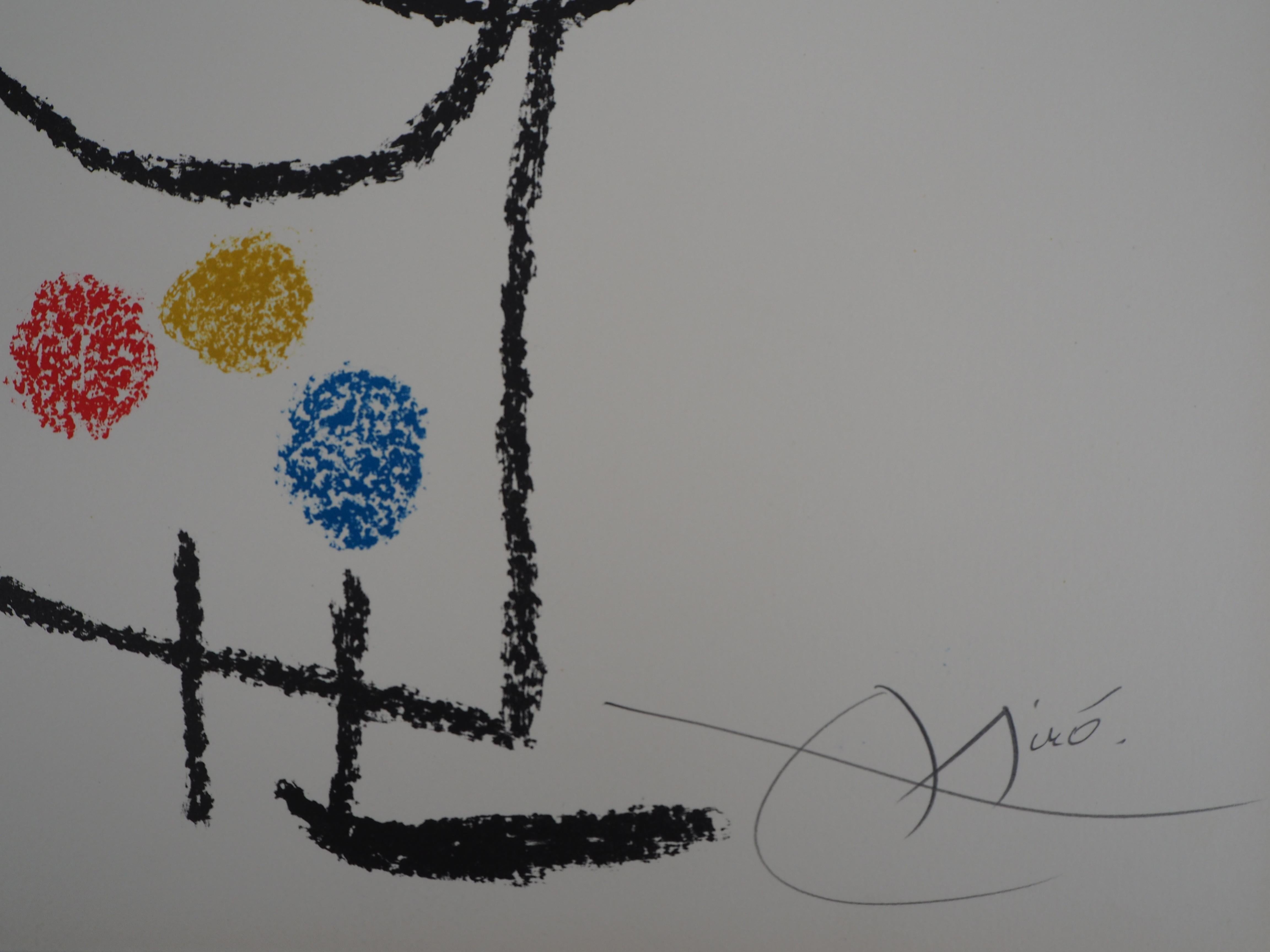 Ubu : Couple with a Bird - Original Handsigned Lithograph - Mourlot - Print by Joan Miró