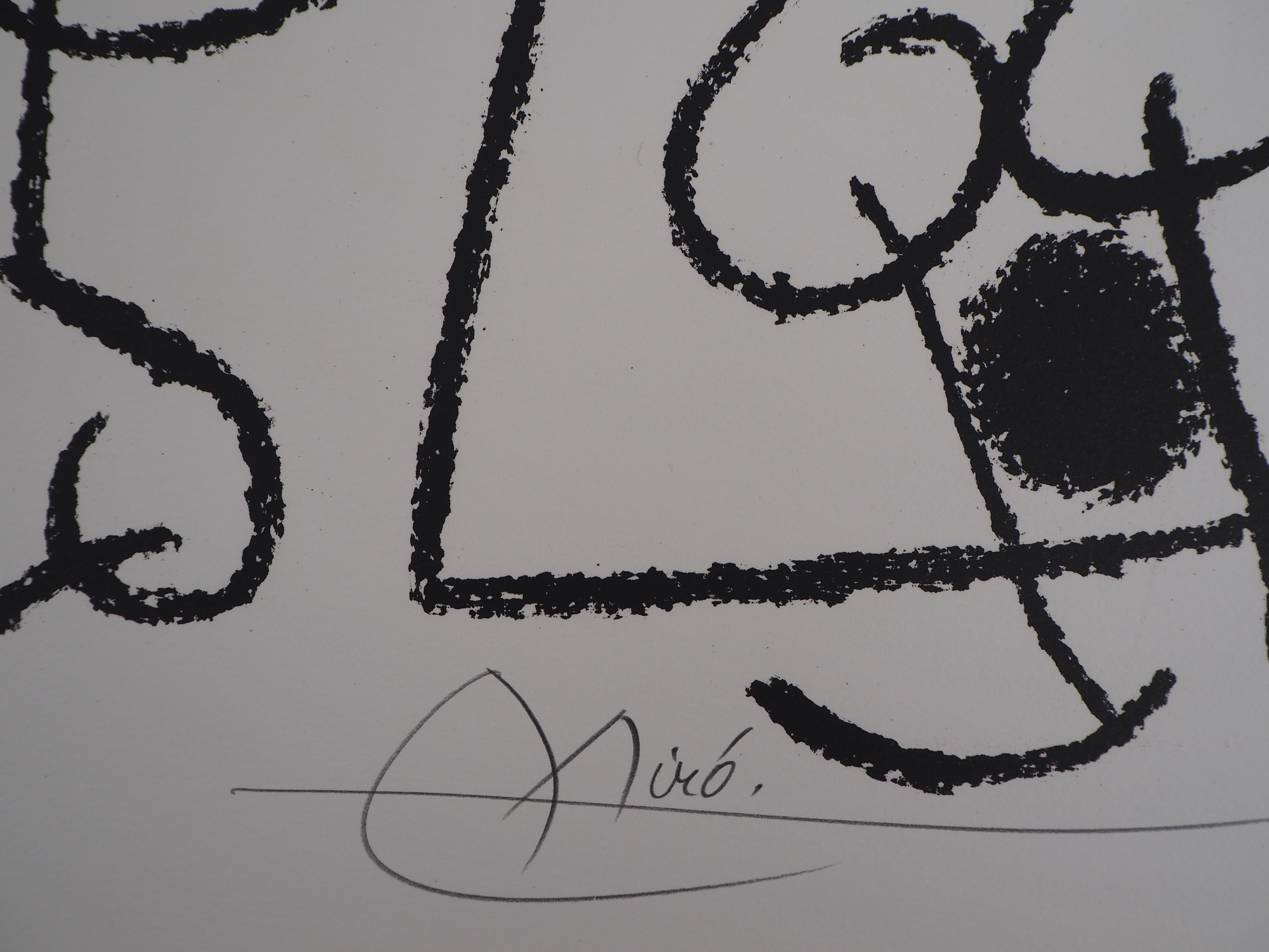 Ubu: König mit zwei Frauen – Original handsignierte Lithographie – Mourlot – Print von Joan Miró