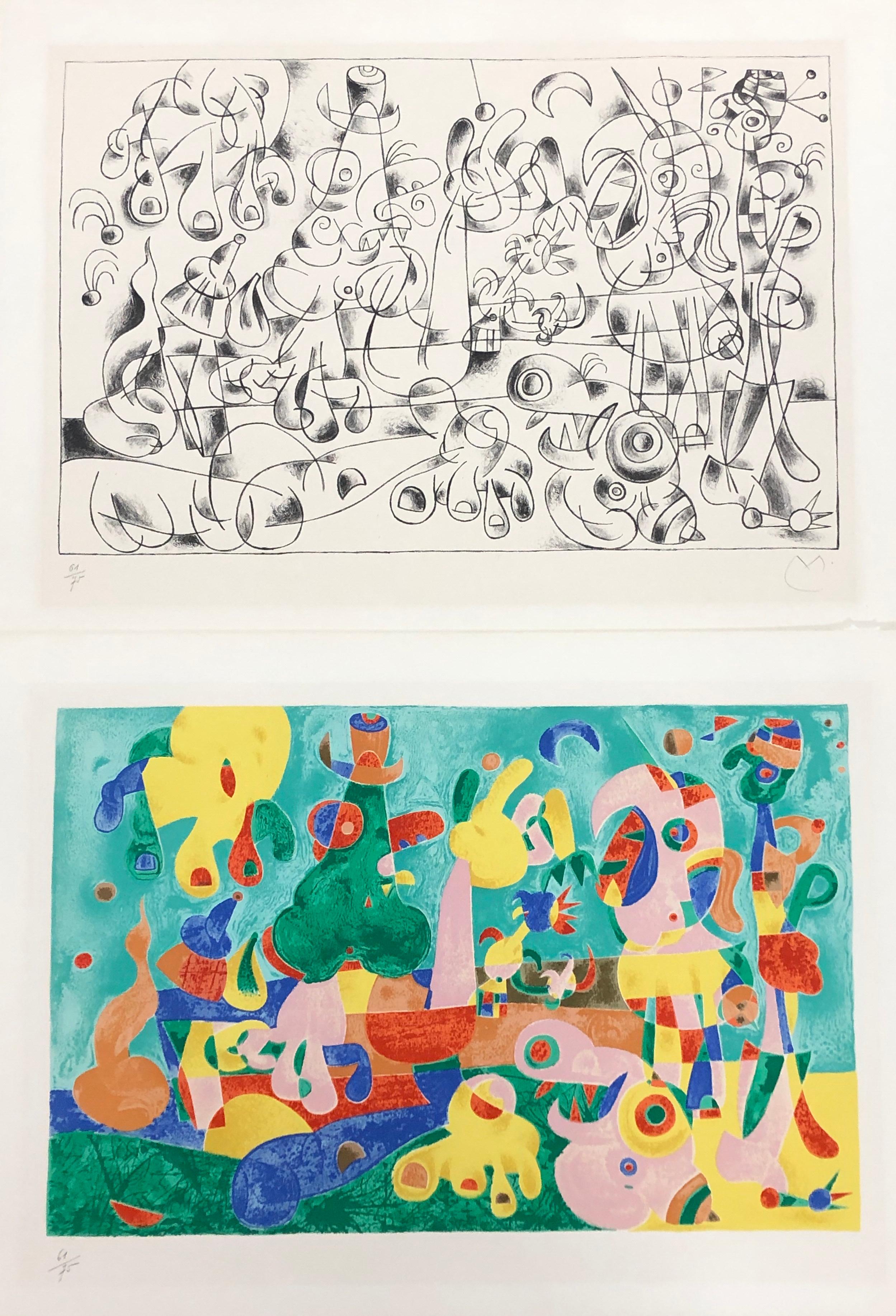 Joan Miró Abstract Print - Joan Miro, Ubu Roi Diptych