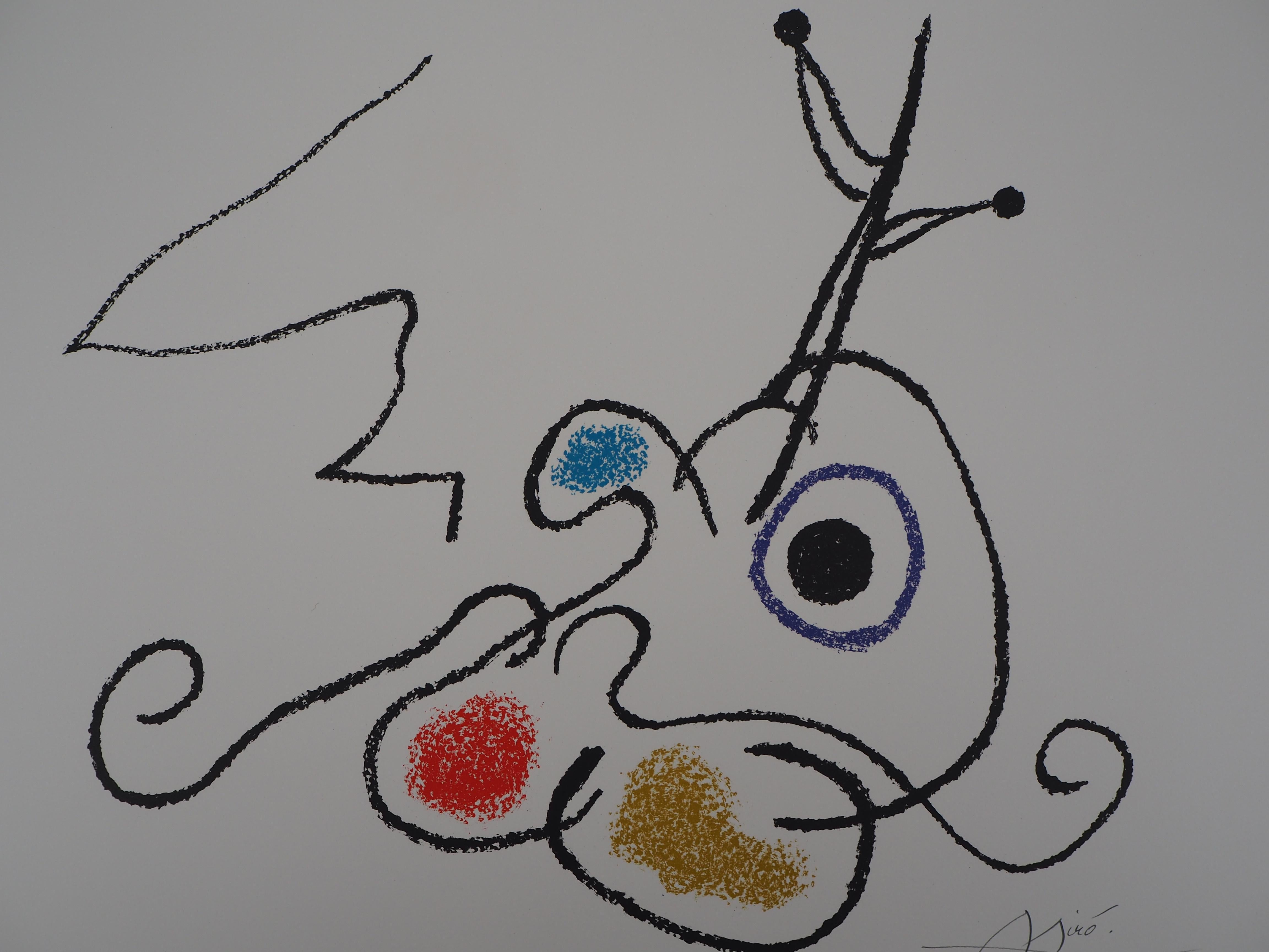 Ubu : Surrealist Composition  - Original Handsigned Lithograph - Mourlot 1971 - Abstract Print by Joan Miró