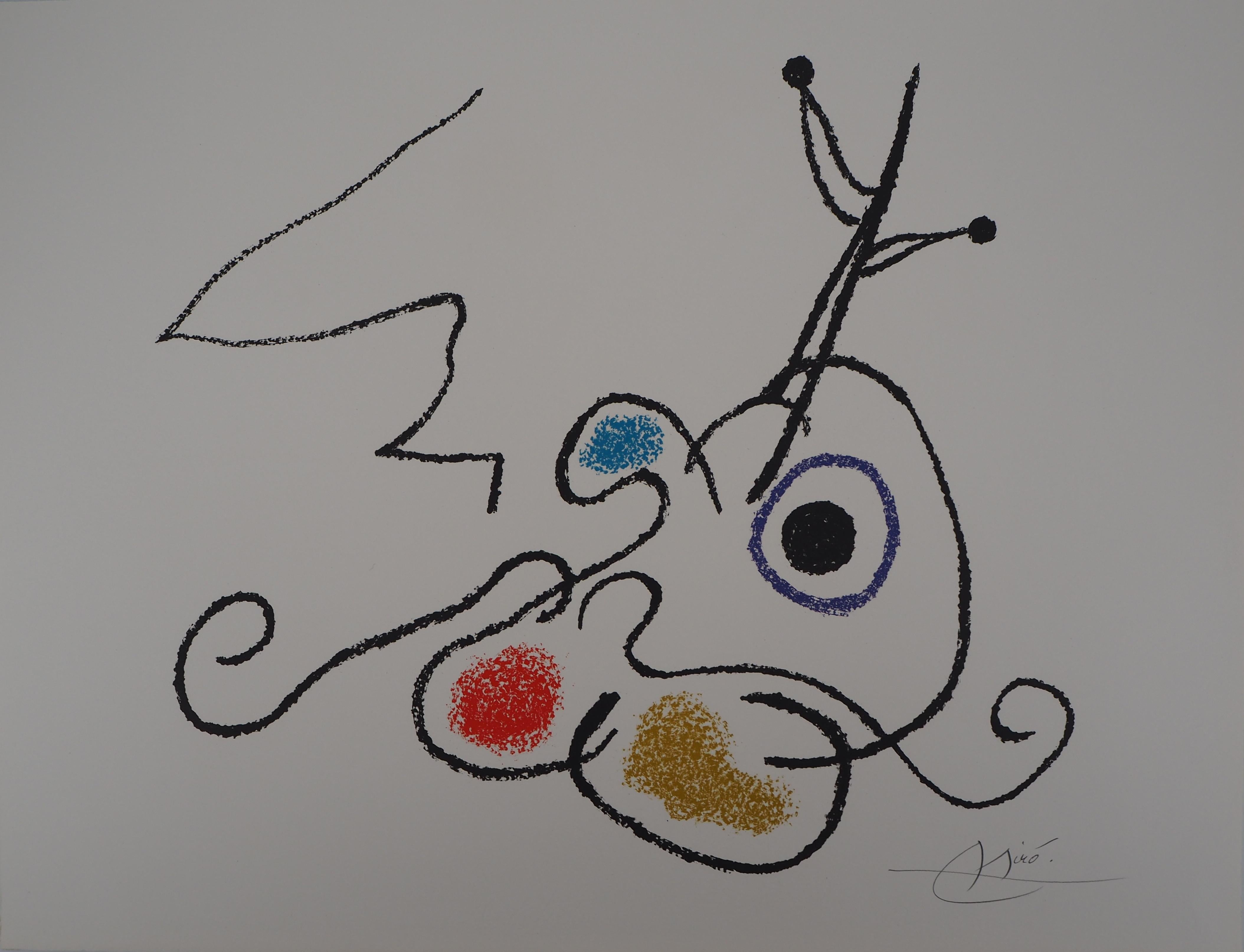 Joan Miró Abstract Print - Ubu : Surrealist Composition  - Original Handsigned Lithograph - Mourlot 1971
