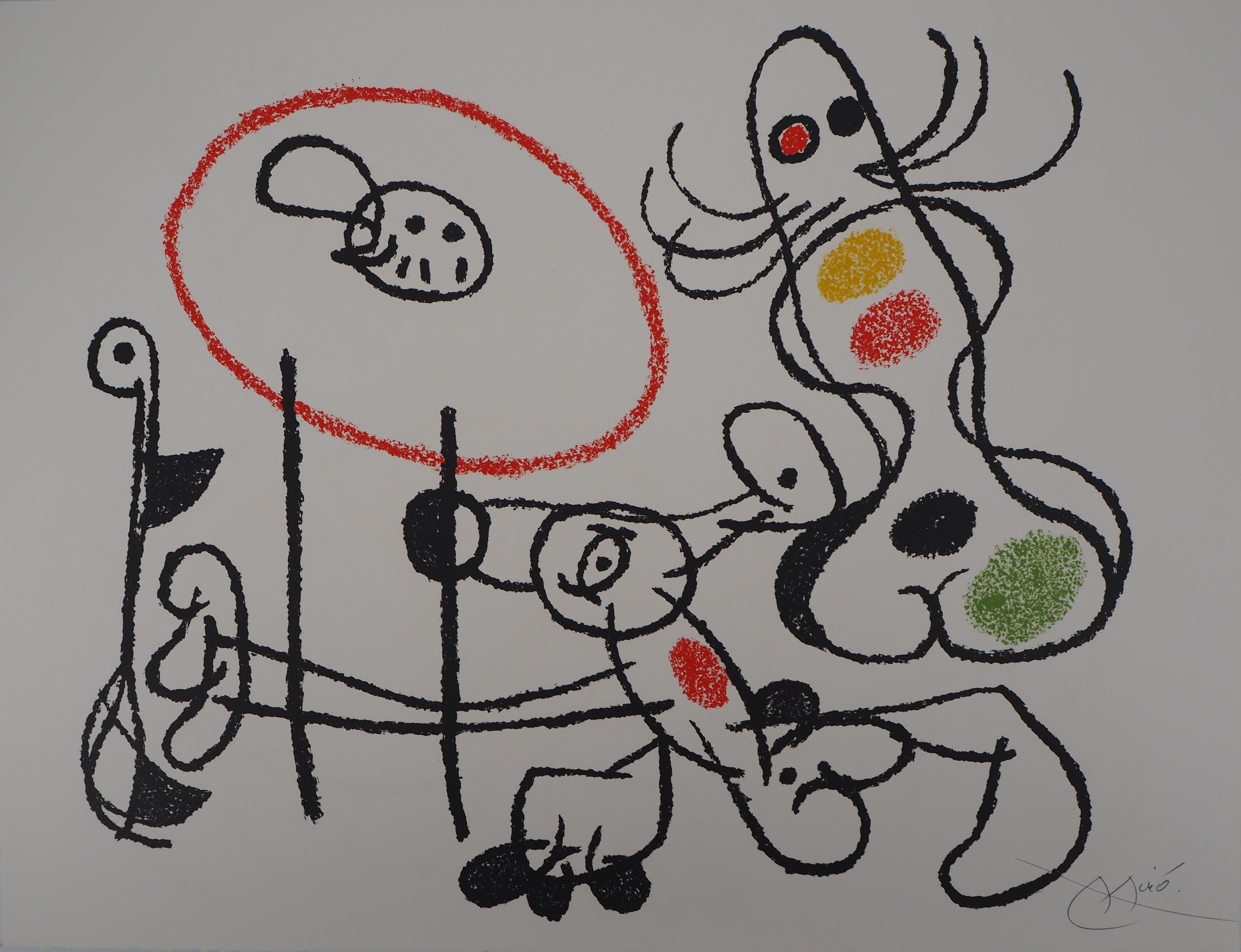 Joan Miró Abstract Print - Ubu : Two Surrealist Figures - Original Handsigned Lithograph - Mourlot 1971
