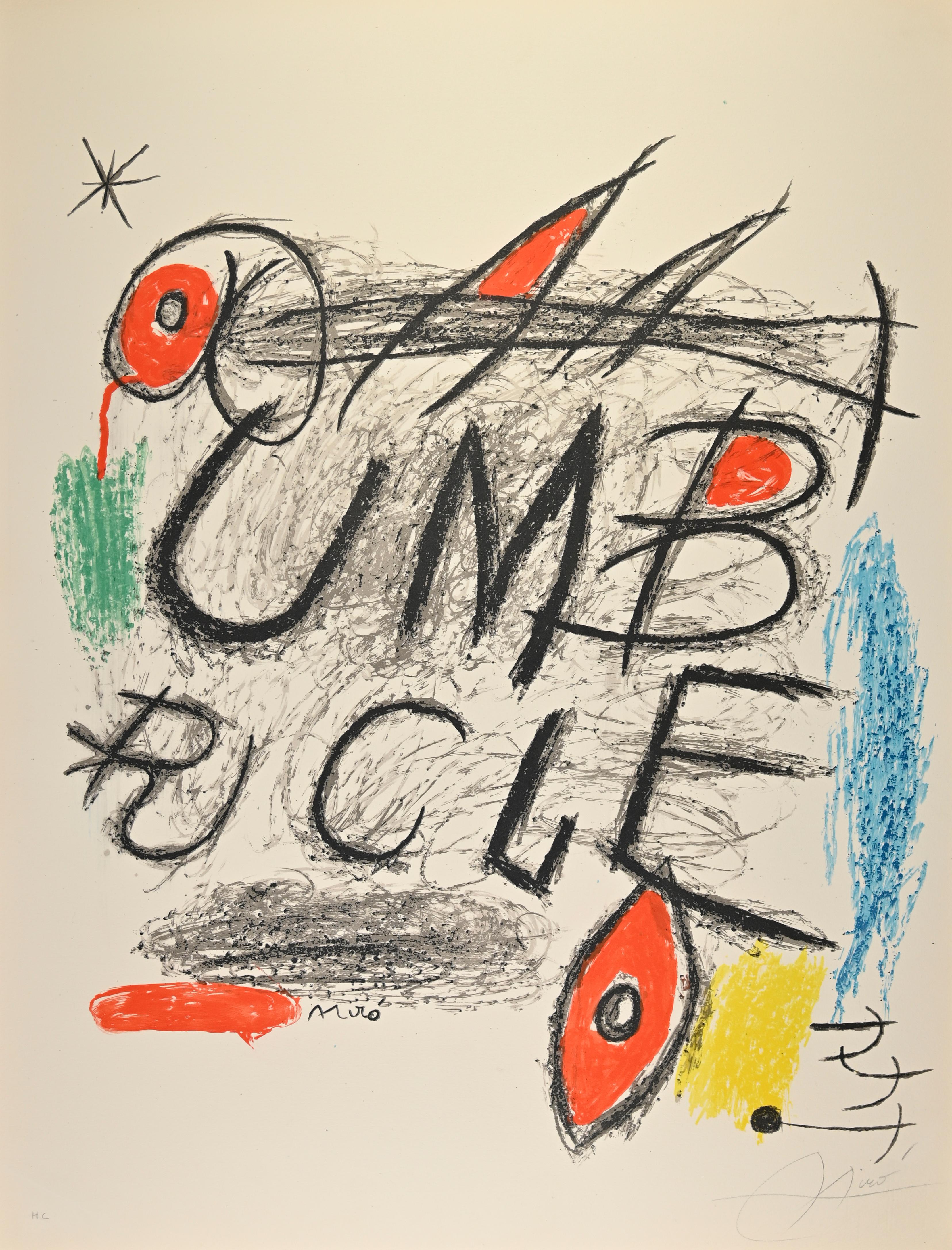 Abstract Print Joan Miró - Umbracle - Lithographie de J. Mirò - 1973