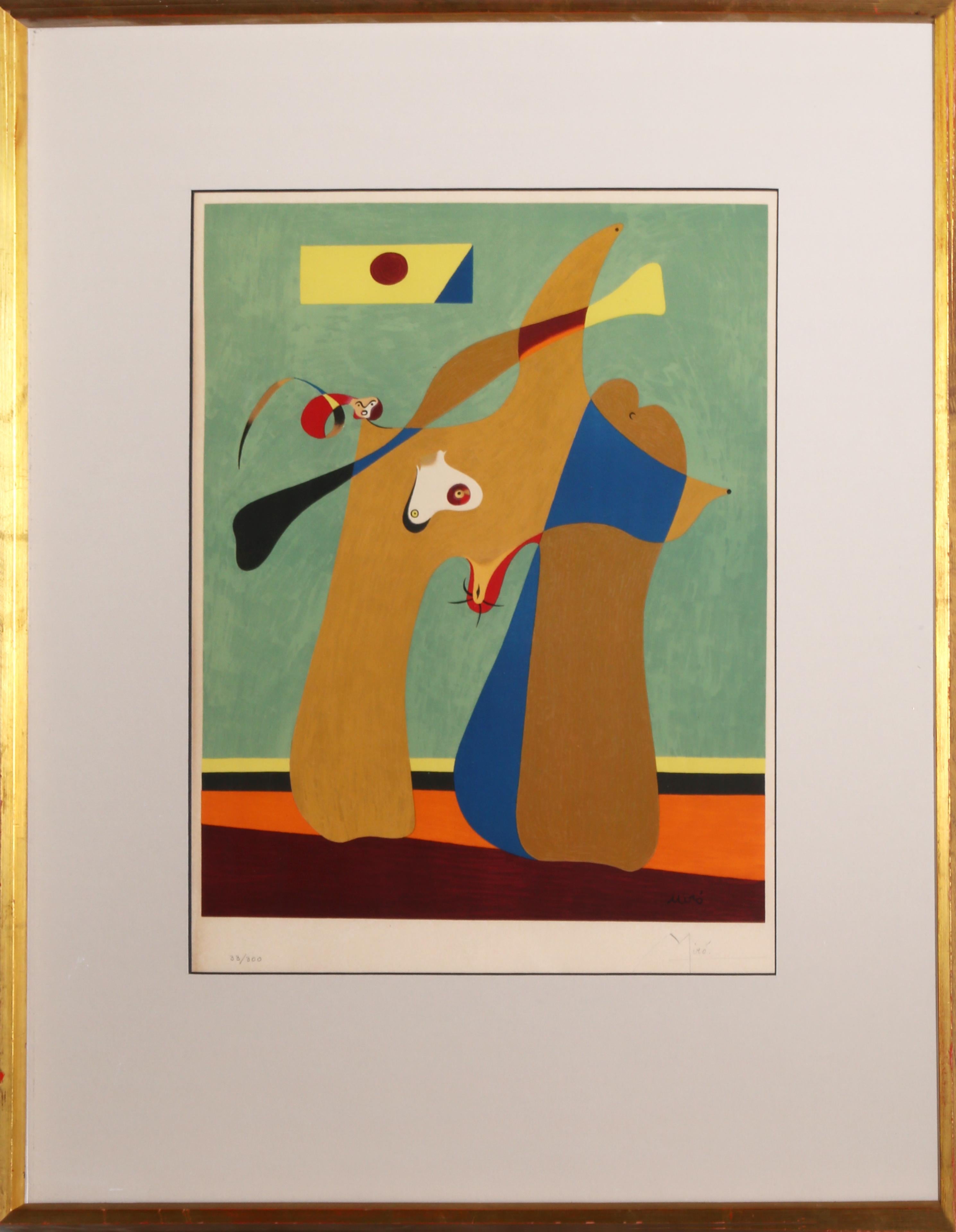 Une Femme, Signed Lithograph Joan Miro 1958 - Print by Joan Miró