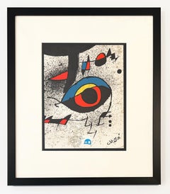 Joan Miro, Abstract Lithograph, Signed, 1980, Framed, UN Peacekeeping Operations