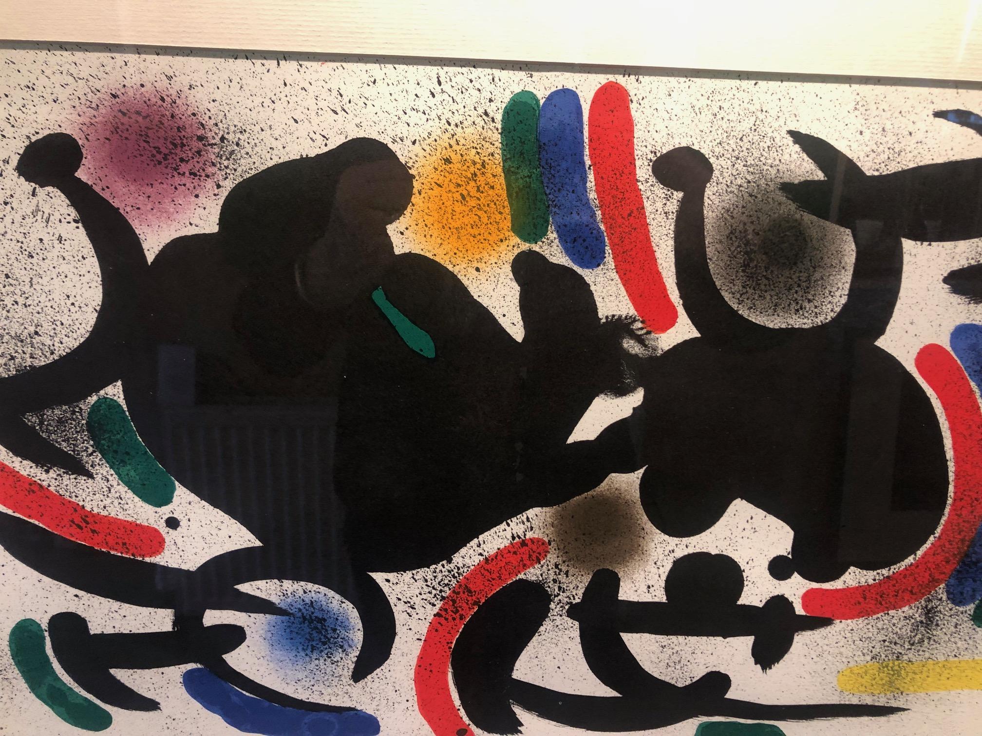 Lithographie abstraite et colorée sans titre en édition limitée de Miro - Abstrait Art par Joan Miró