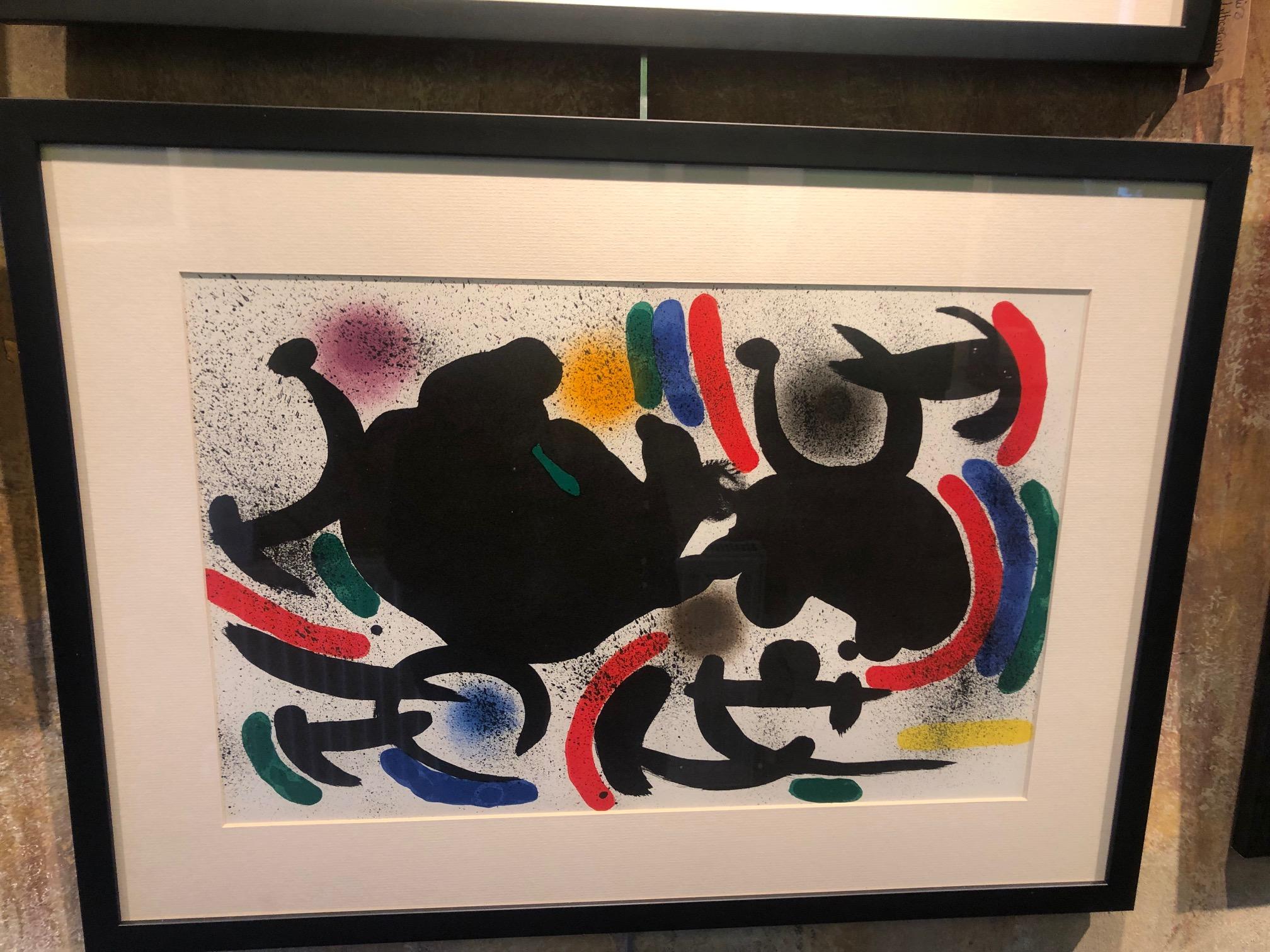 Lithographie abstraite et colorée sans titre en édition limitée de Miro