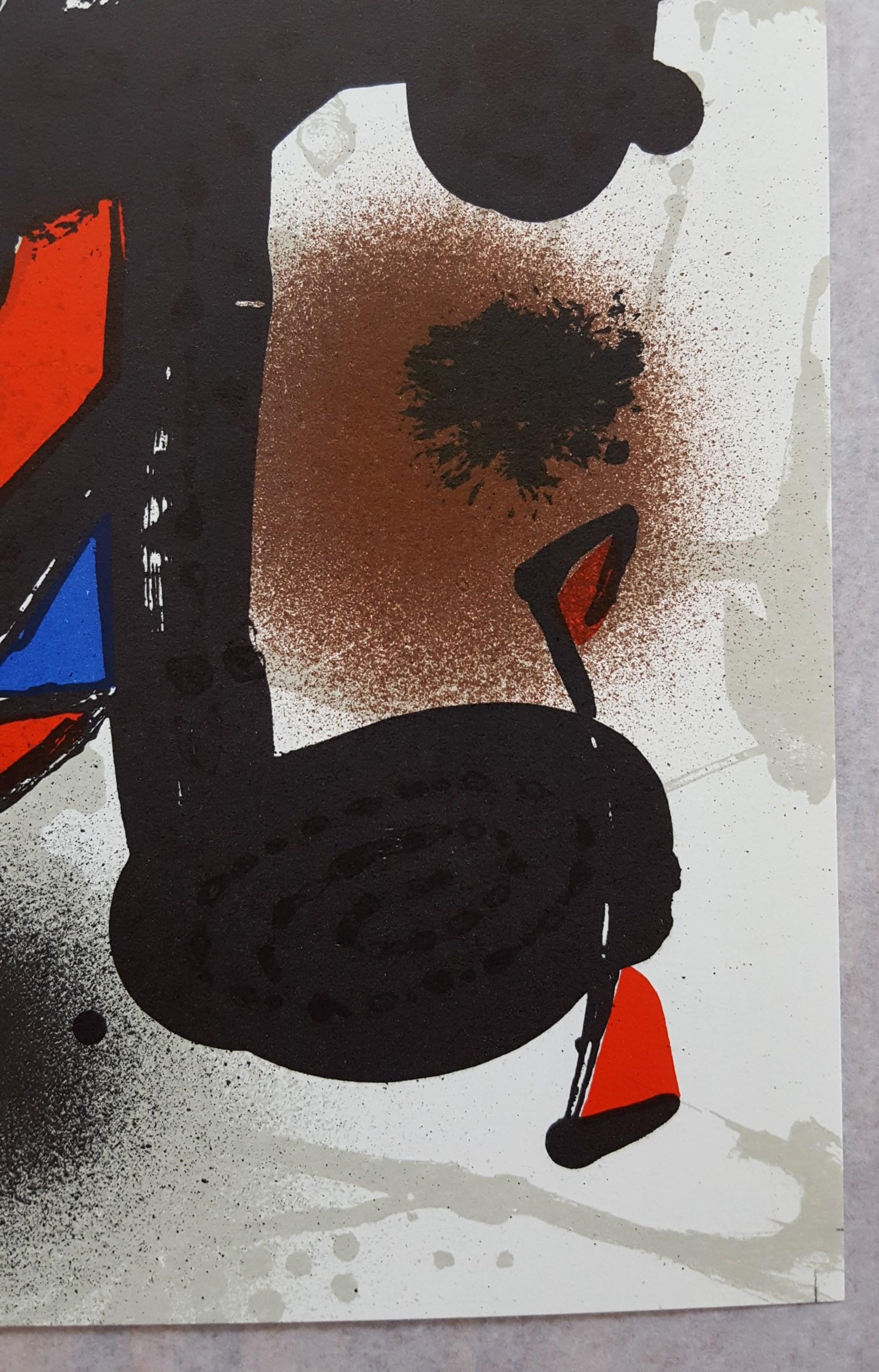 An original lithograph on wove paper by Spanish artist Joan Miro (1893-1983) titled 