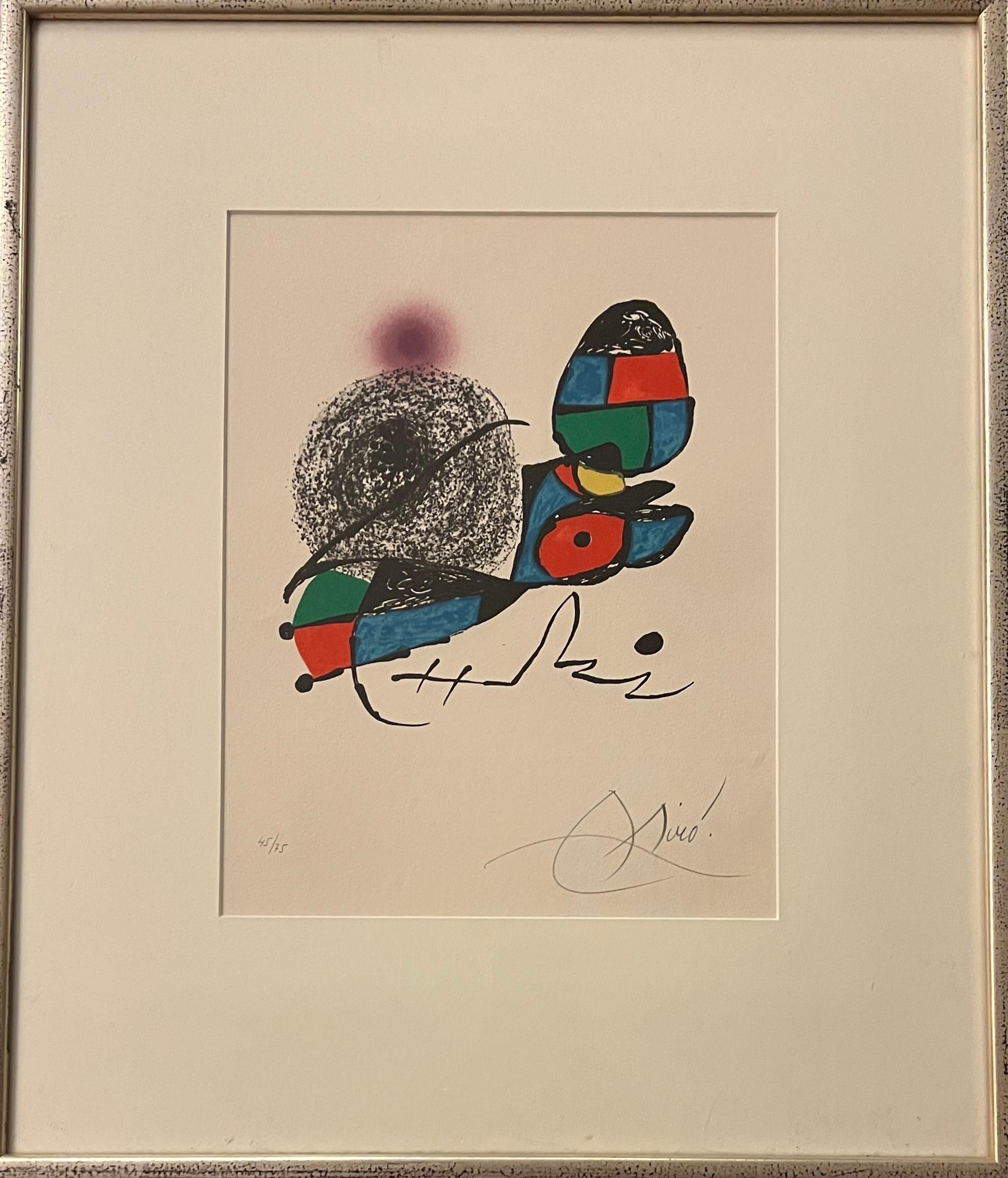 color lithograph on Guarro paper, edited in 1975
overall limited edition in 75 copies
Current exemplar numbered as: 45/75
signed in pencil by artist
Paper size (or piece size) : 36 x 30 cm
Framed size: 56 x 47.5 cm
very good