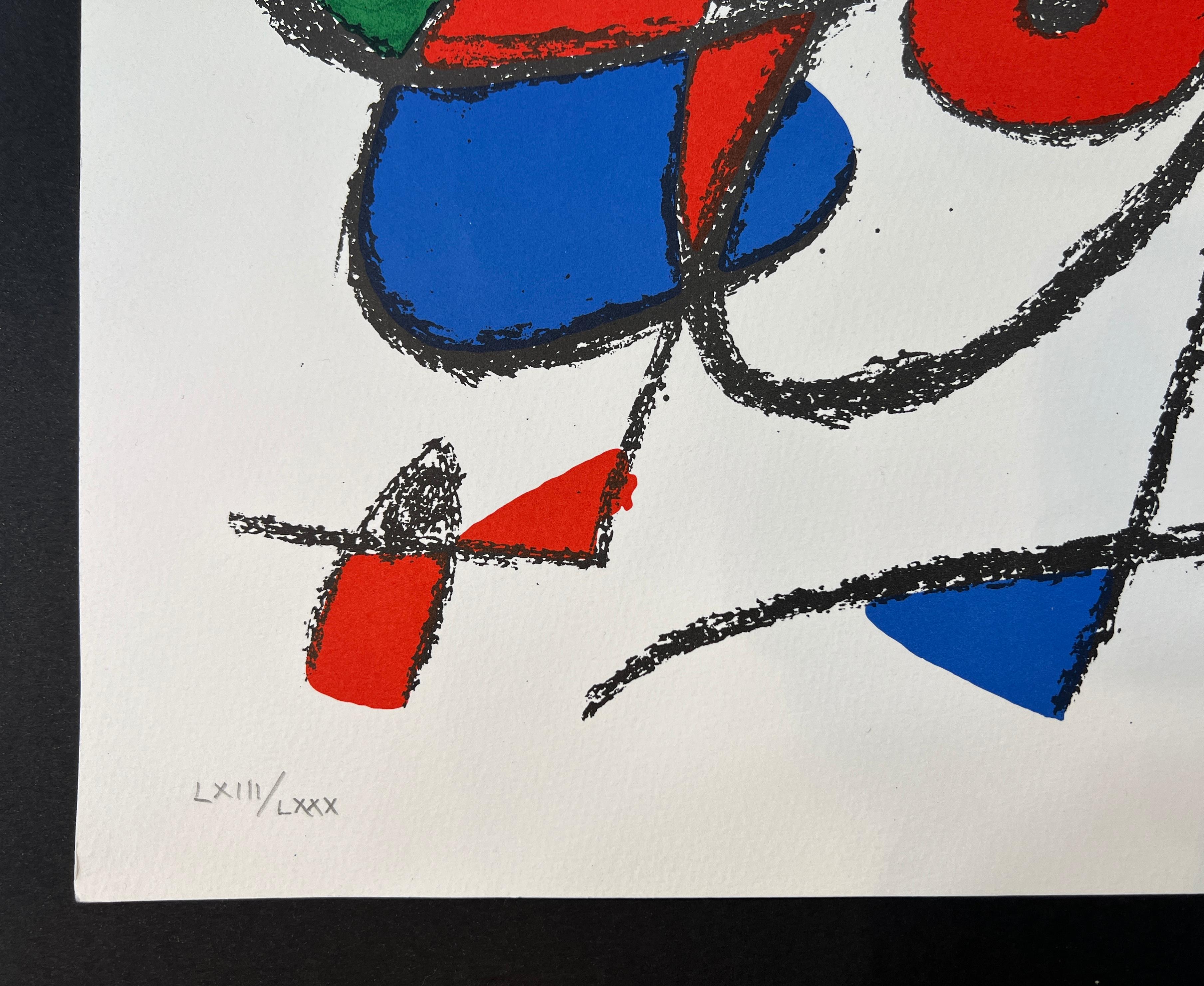 Joan Mir - Lithographie en couleur signée à la main - LXIII/LXXX - 1975 1