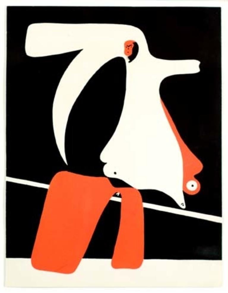 Joan Miró Abstract Print - Untitled from Cahiers d'Art (Red)