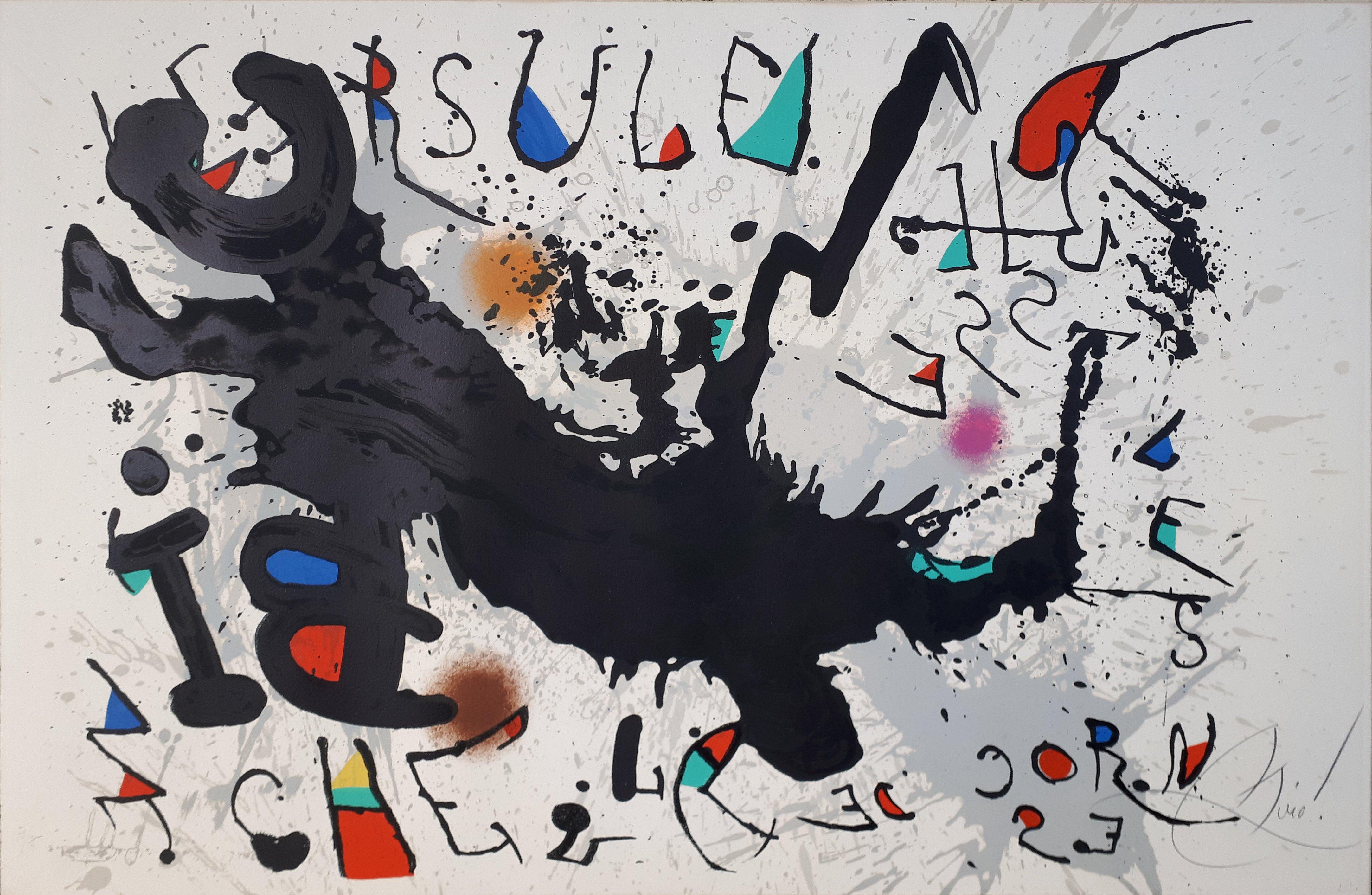Joan Miró Abstract Print - Ursule Hisse les Cornes de la Biche - Original lithograph, Handsigned & N°