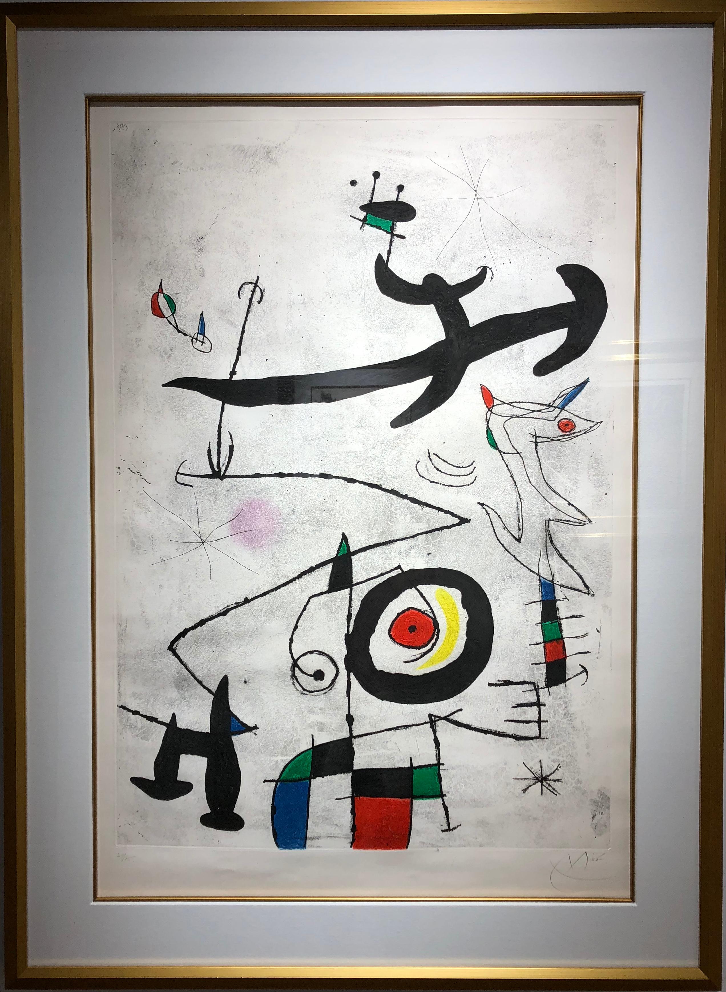 Joan Miro, Village D'Oiseaux, original etching - Print by Joan Miró