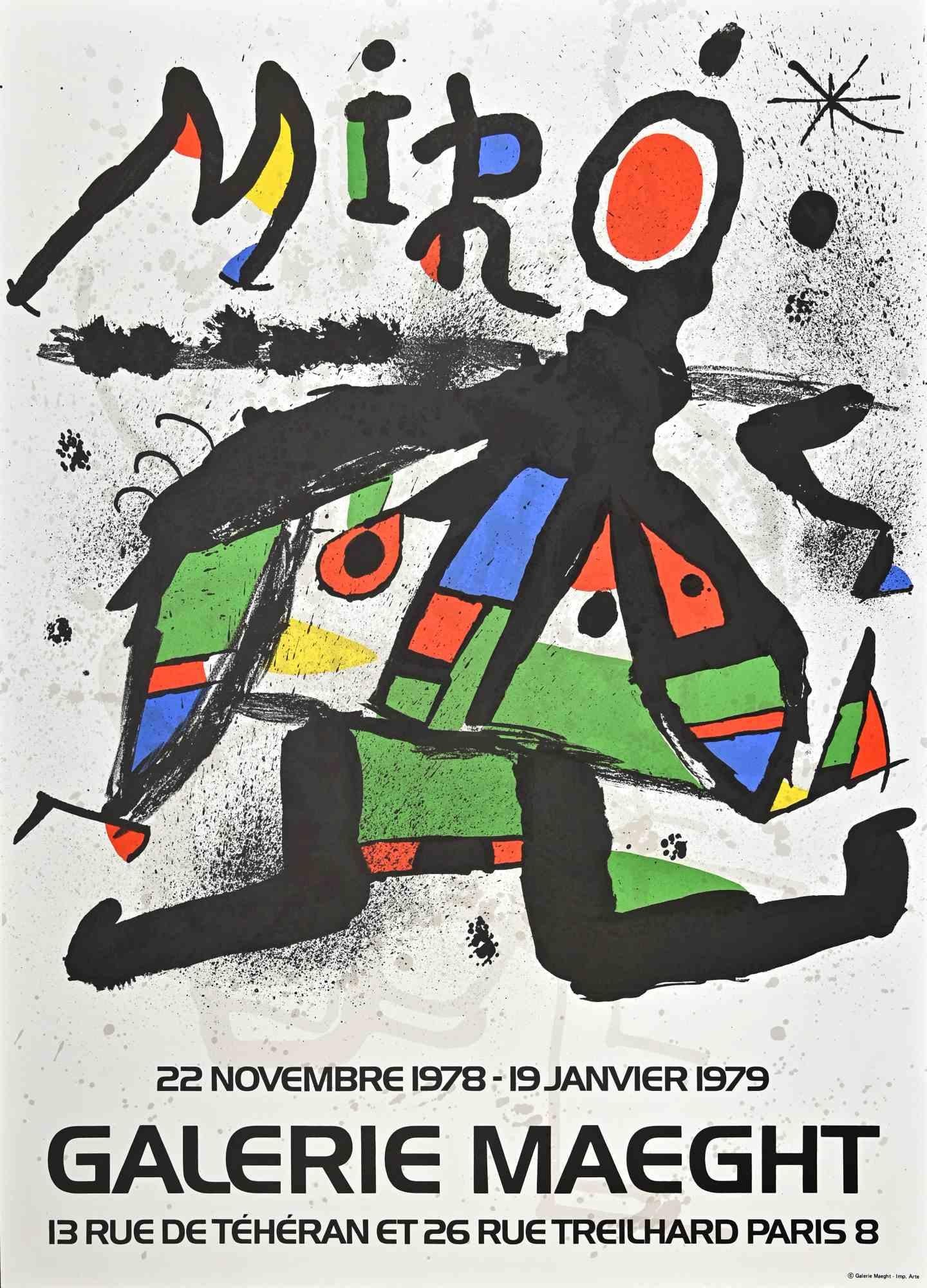Abstract Print Joan Miró - Affiche vintage du Musée d'art moderne - 1978