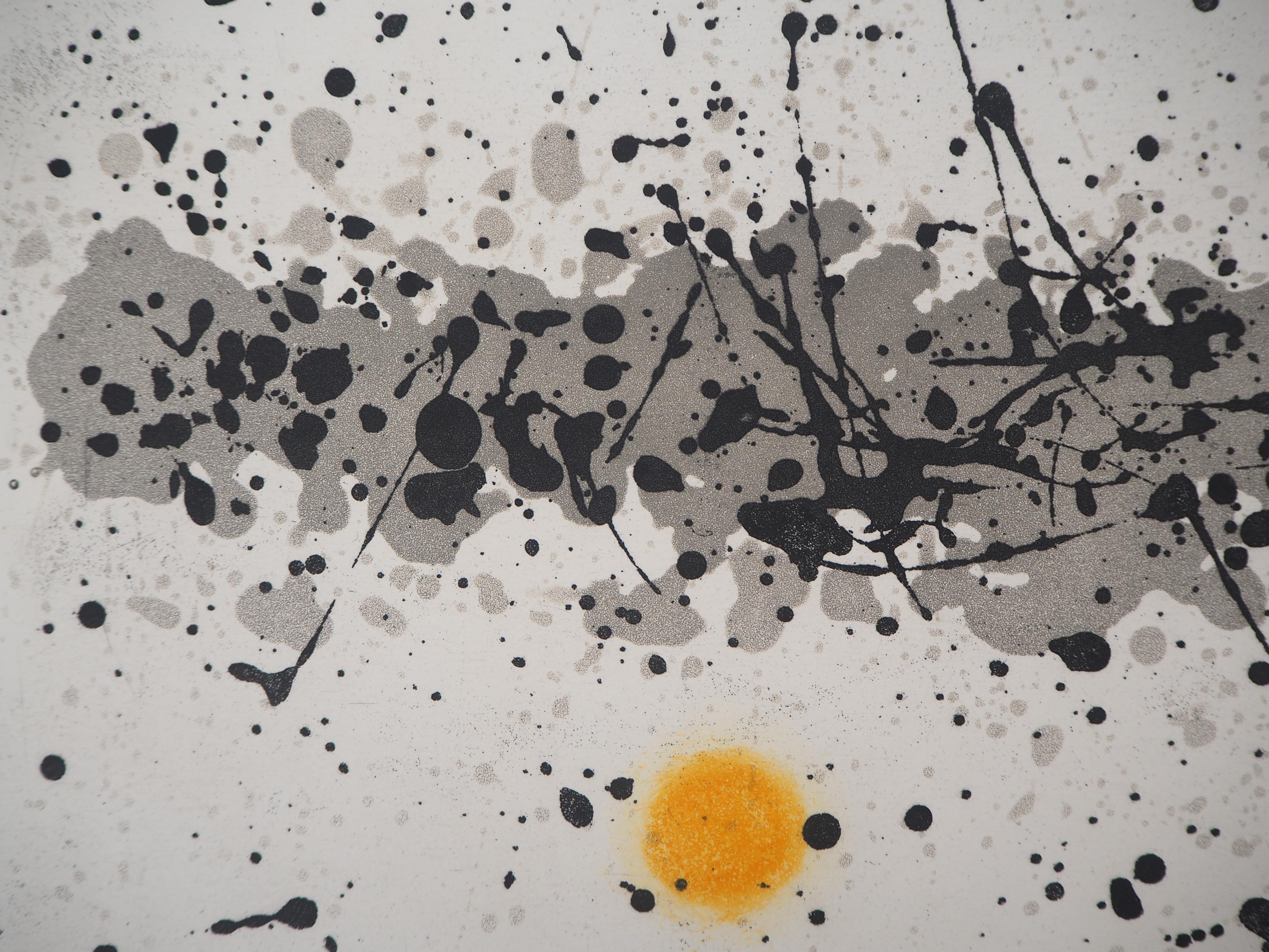 Ouvrage du vent III – Farbradierung und Aquatinta, handsigniert (Dupin #344) (Grau), Abstract Print, von Joan Miró