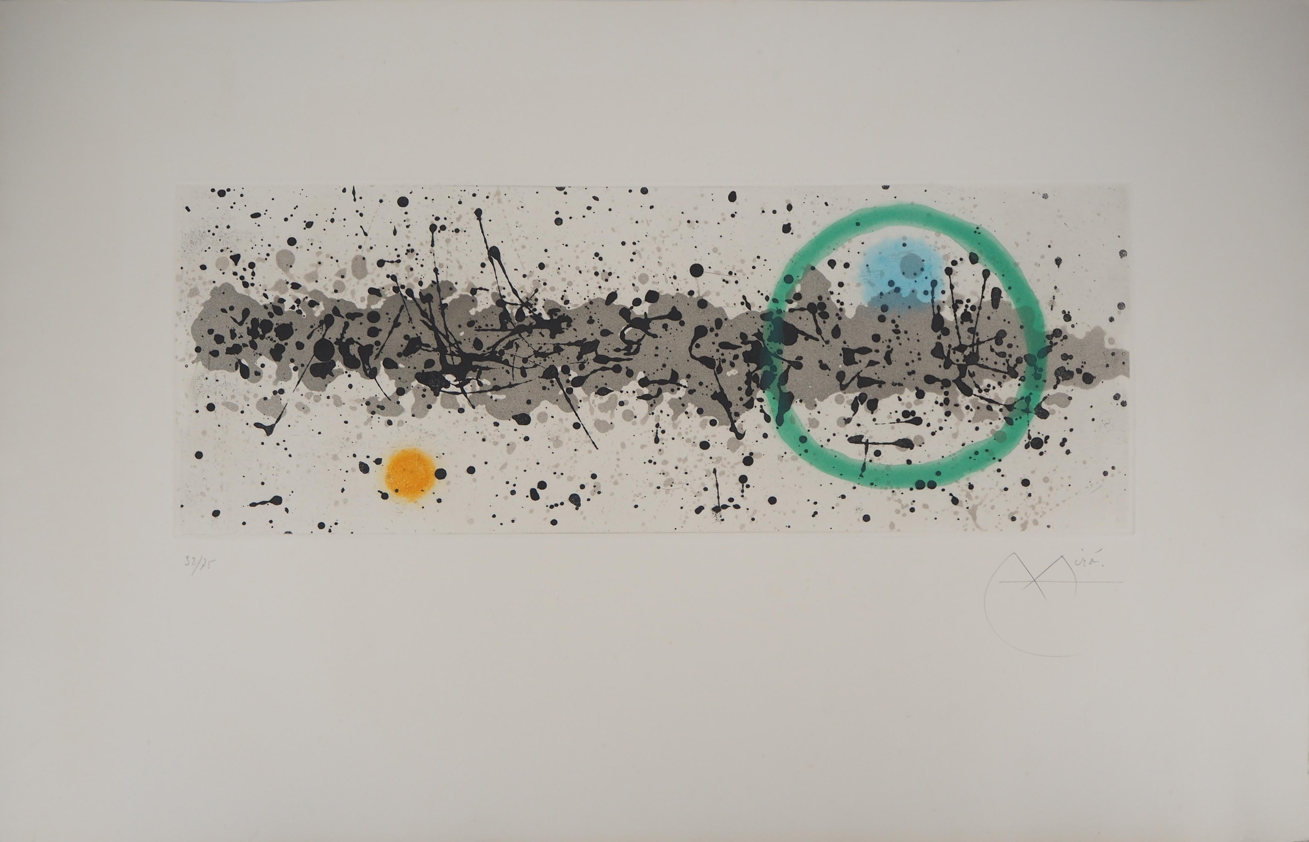 Joan Miró Abstract Print - Ouvrage du vent III - Color Etching and Aquatint, Hand Signed (Dupin #344)