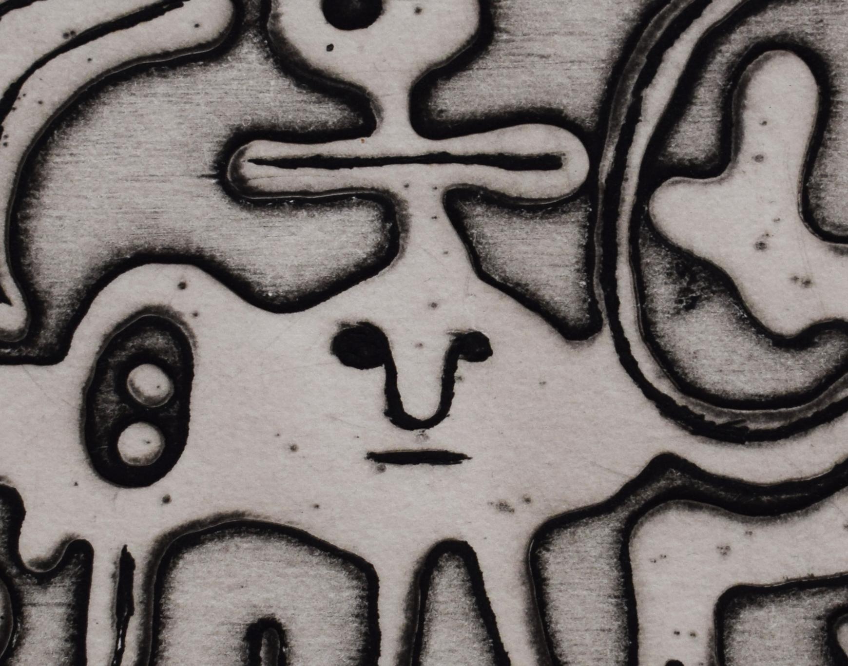Woman and Bird in Front of the Moon, from: Laurel's No. 1 - Spanish Surrealism - Surrealist Print by Joan Miró