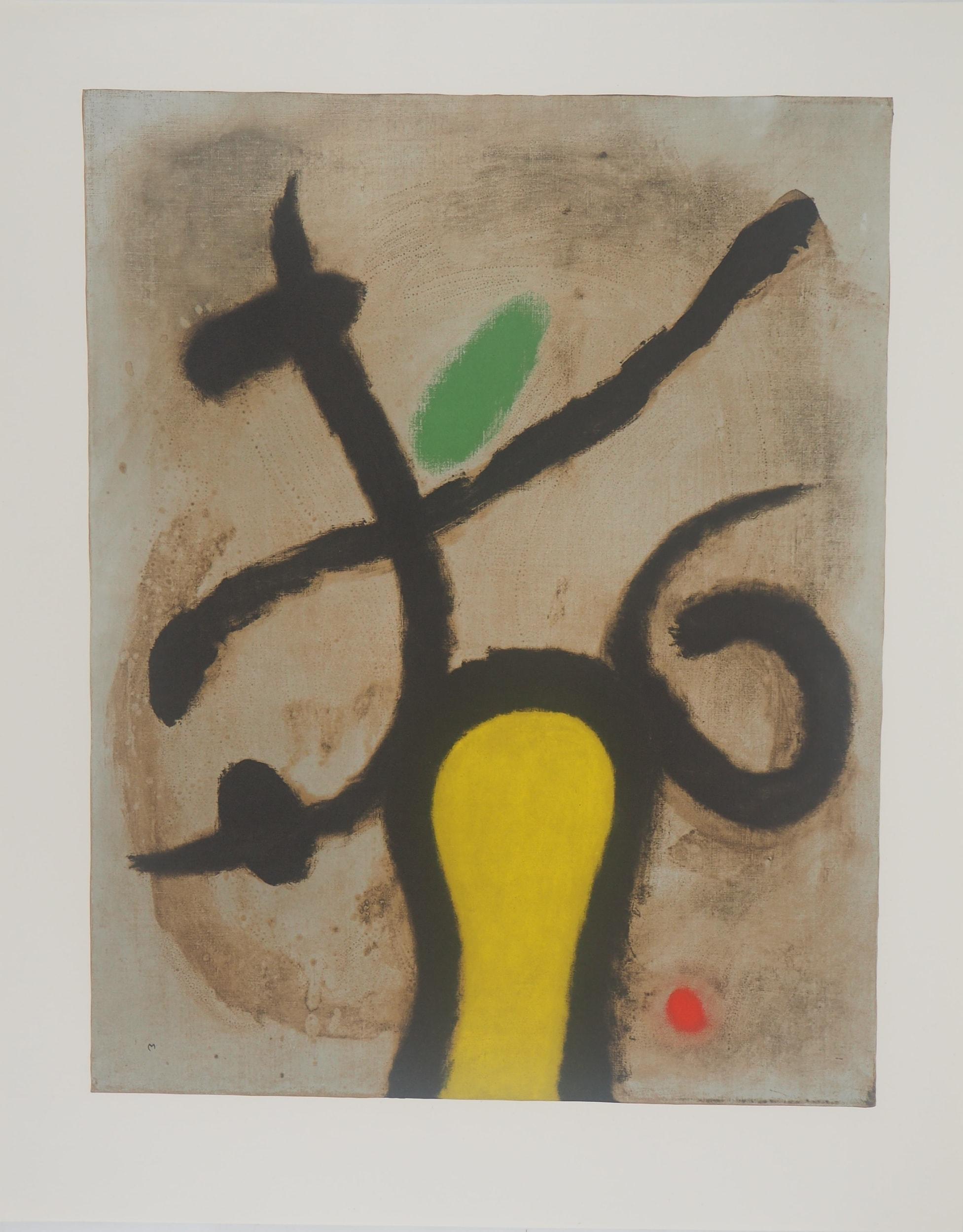 Joan Miró Abstract Print - Woman and Bird, Signed lithograph