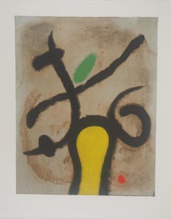 Woman and Bird, Signed lithograph