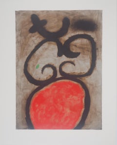 « Femme sur un tabouret », lithographie signée