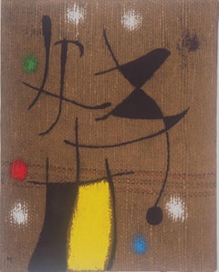 Frau am Telefon, signierte Lithografie