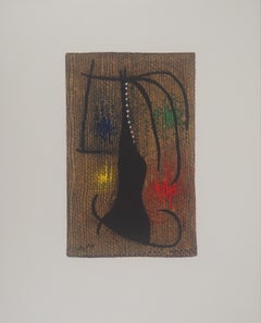 „Frau mit Regenbogen“, signierte Lithografie