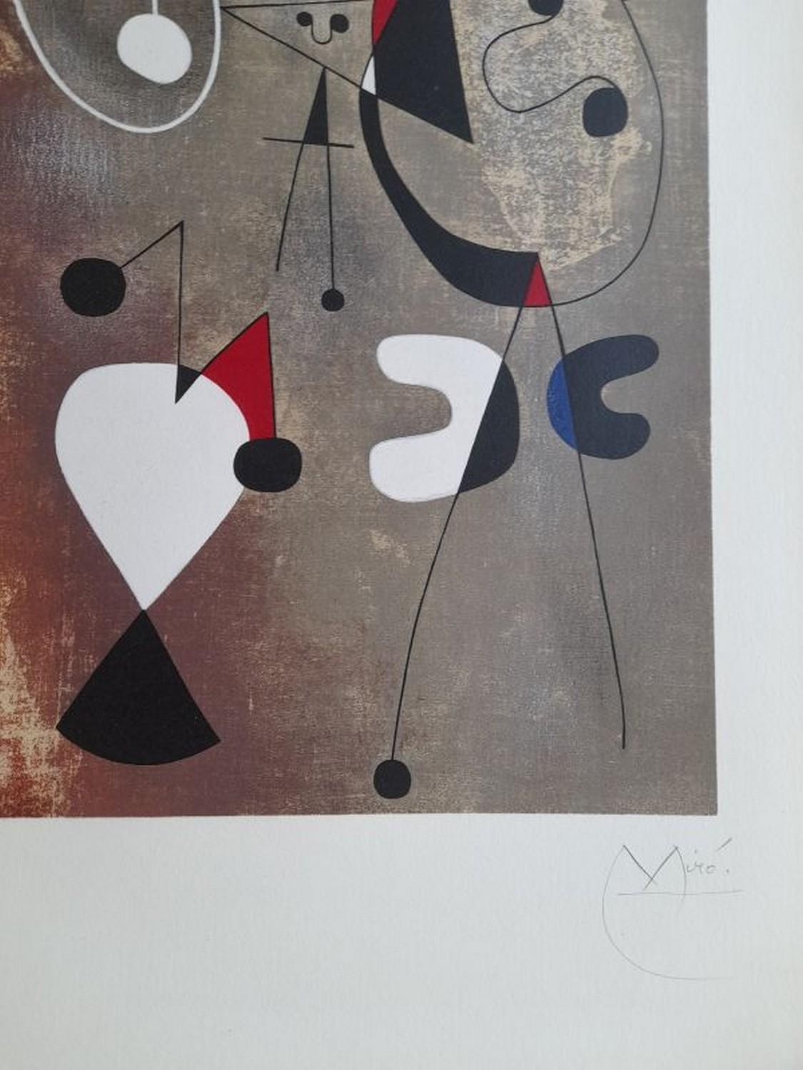 Women, Birds, Star - Print by Joan Miró