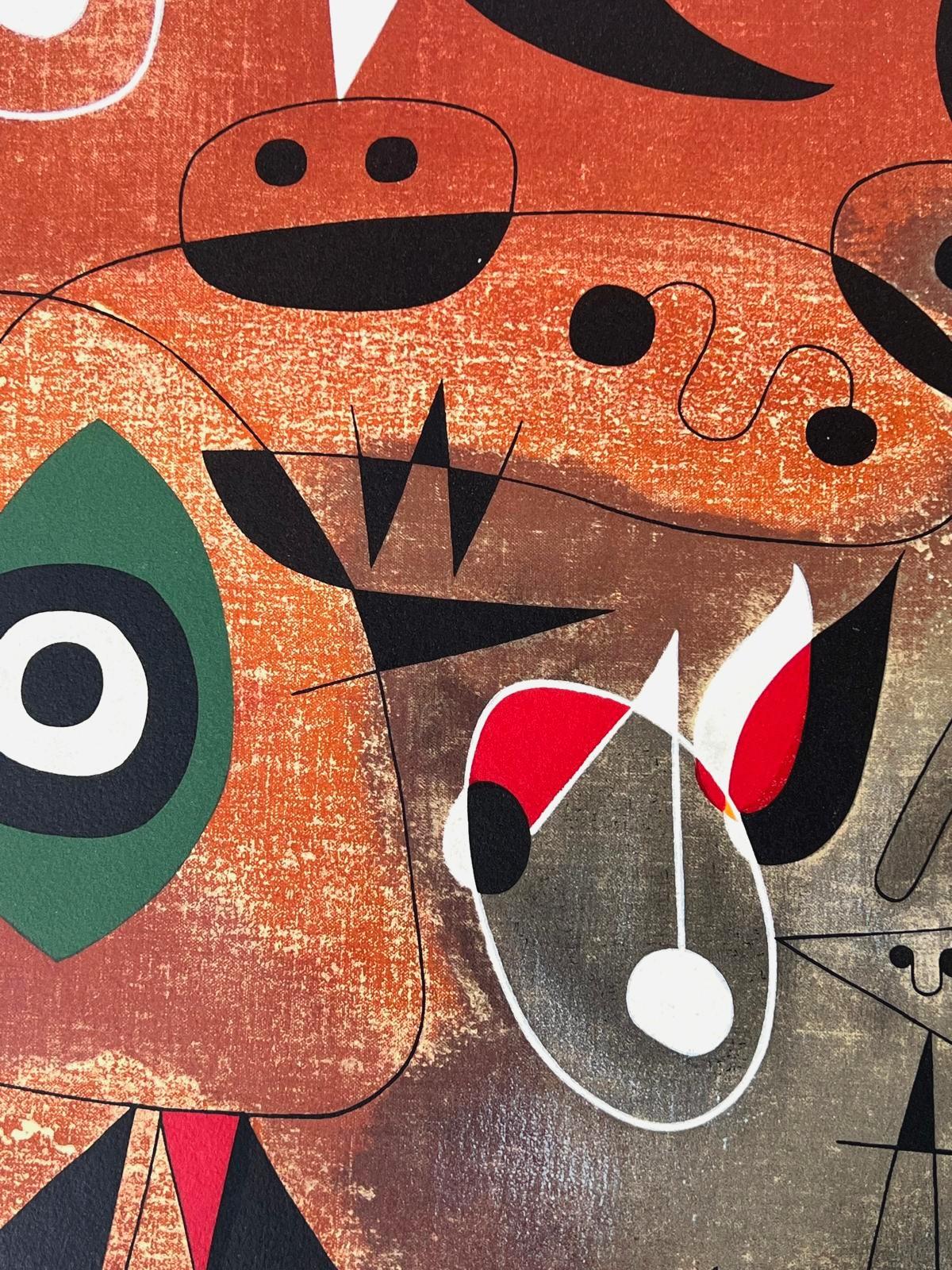 Women, Birds, Star - Abstract Print by Joan Miró