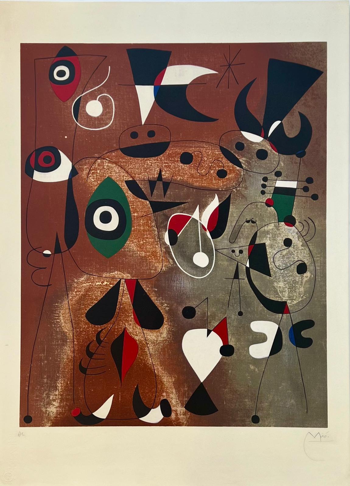 Abstract Print Joan Miró - Femmes, oiseaux, étoile 
