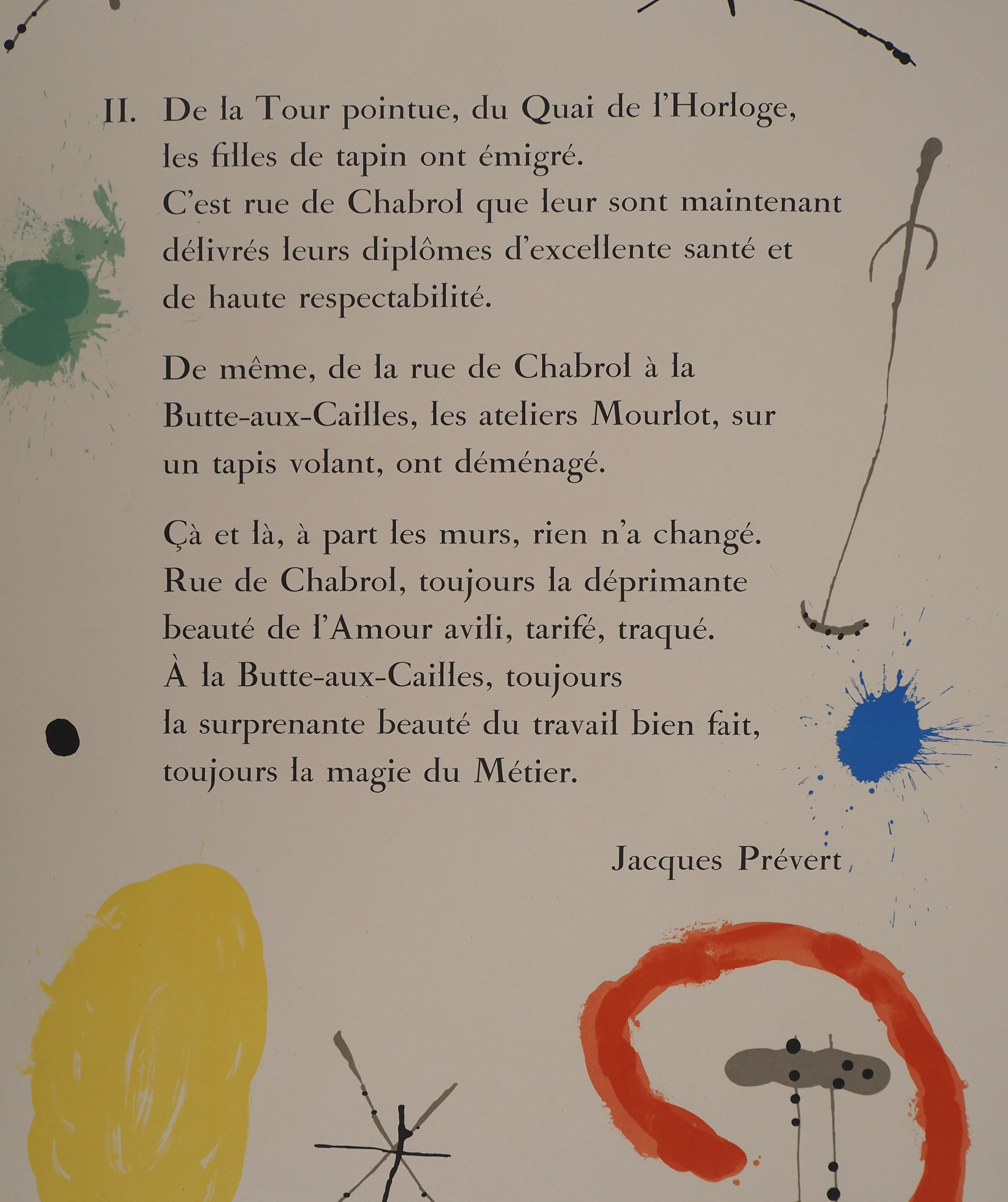 Cercle et étoile jaunes, Préface à 52 Affiches - Lithographie originale (Cramer #84) - Print de Joan Miró