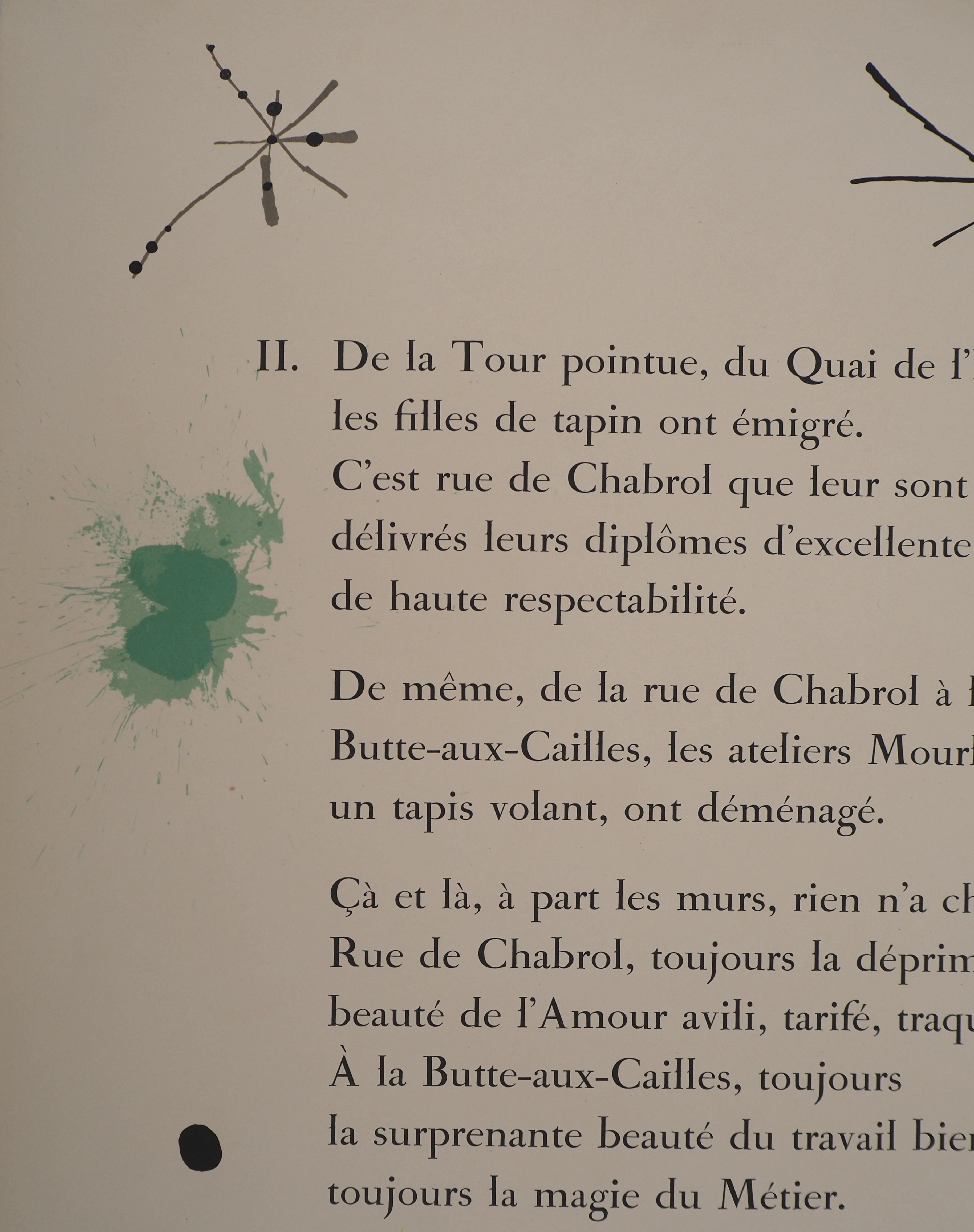 Cercle et étoile jaunes, Préface à 52 Affiches - Lithographie originale (Cramer #84) - Jaune Abstract Print par Joan Miró