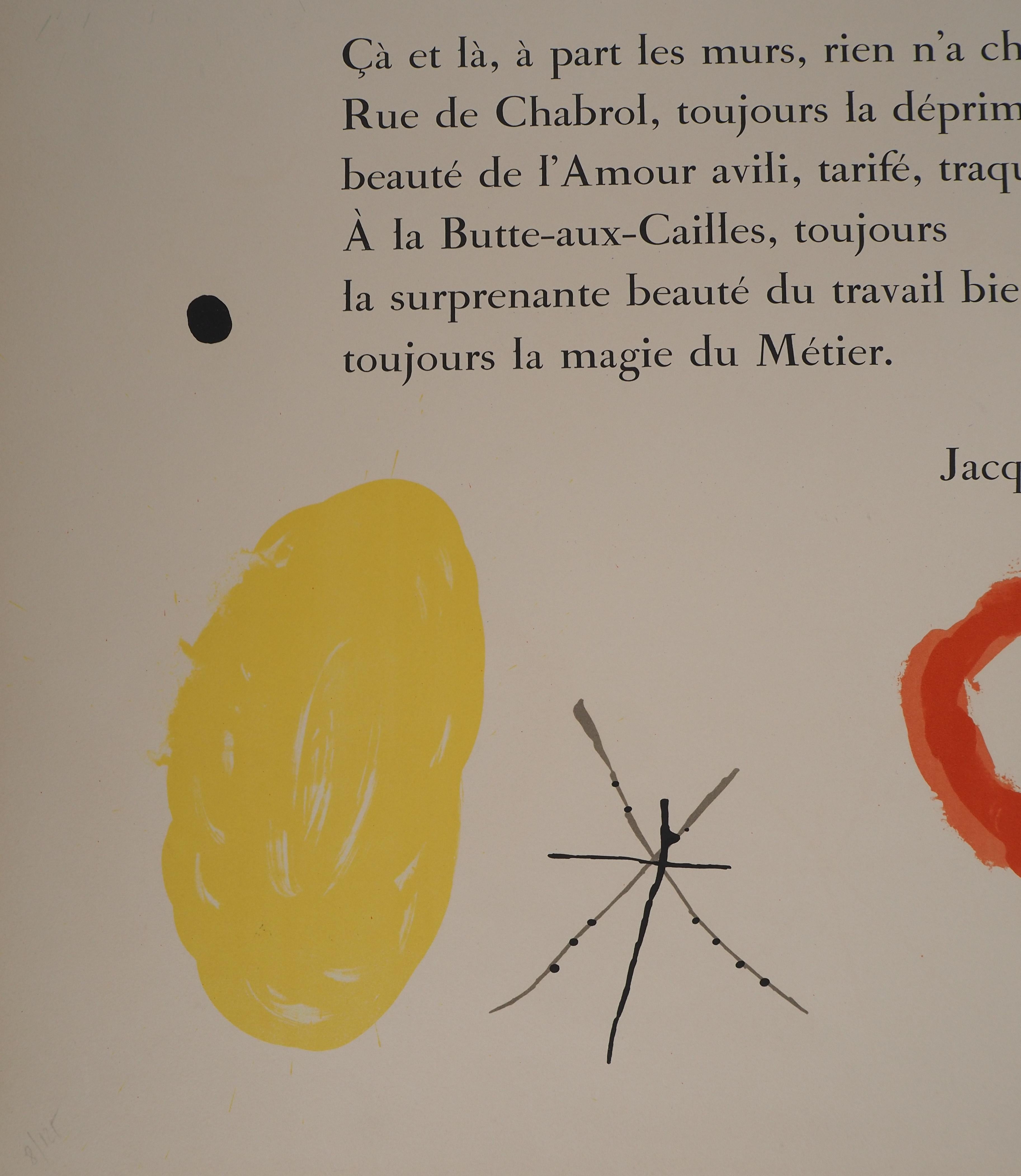 Joan MIRO
Cercle et étoile jaunes, préface à 52 Affiches, 1963

Lithographie originale en couleurs (Atelier Mourlot, Paris)
Sur vélin d'Arches 64.5 x 48 cm (c. 25,3 x 18,8 in)

REFERENCE : Catalogue raisonné Cramer #84

INFORMATION : Lithographie
