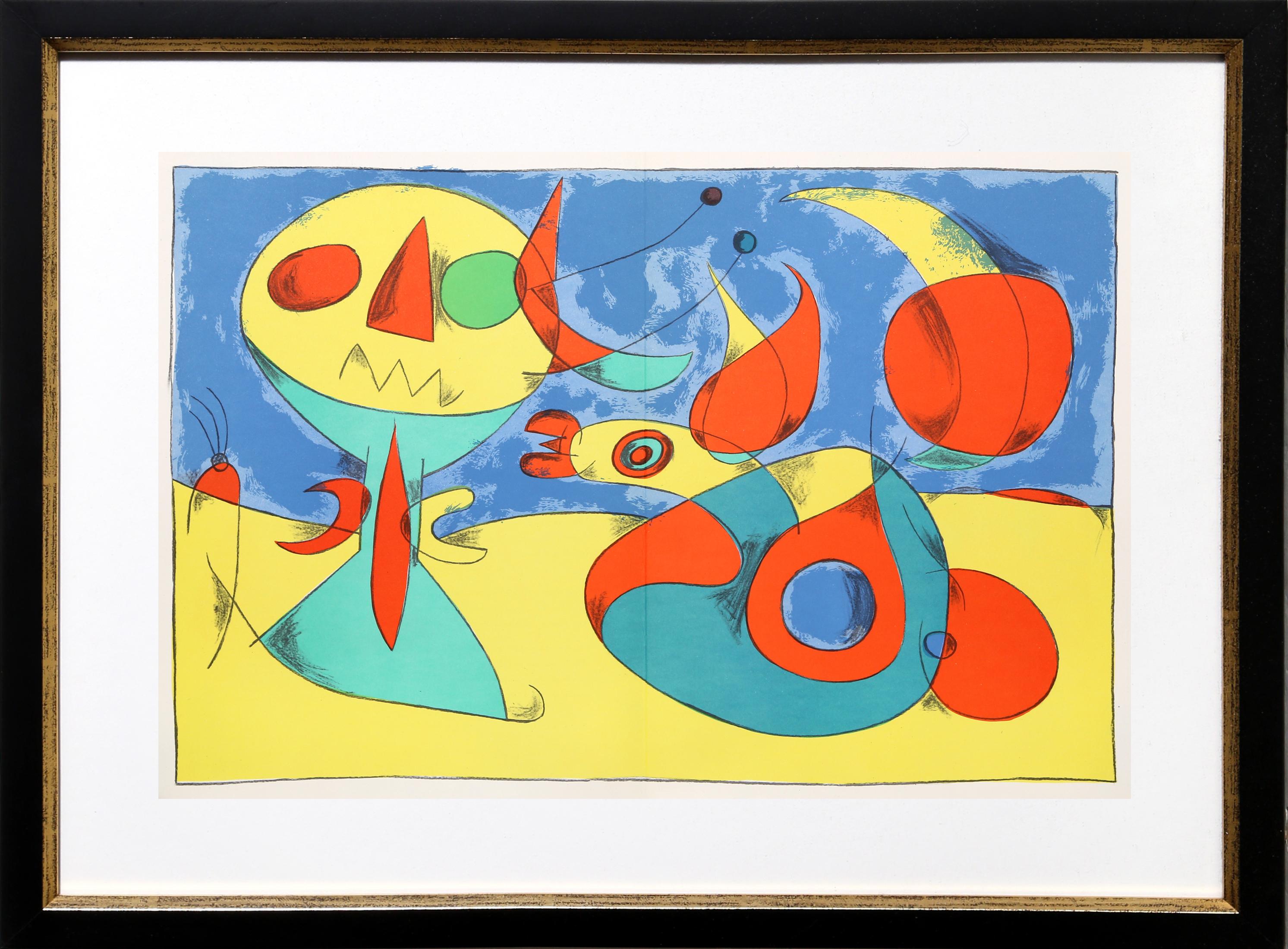 Figurative Print Joan Miró - Oiseau zéphyre, lithographie de Joan Miro 1956