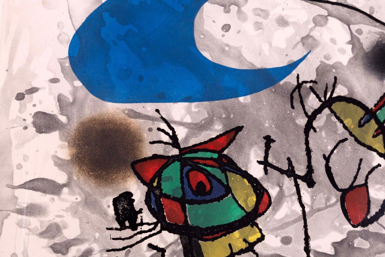 Joan Miro Pygmees Sous la Lune Signed Modern Etching Aquatint 27/50 Framed 1972 For Sale 1